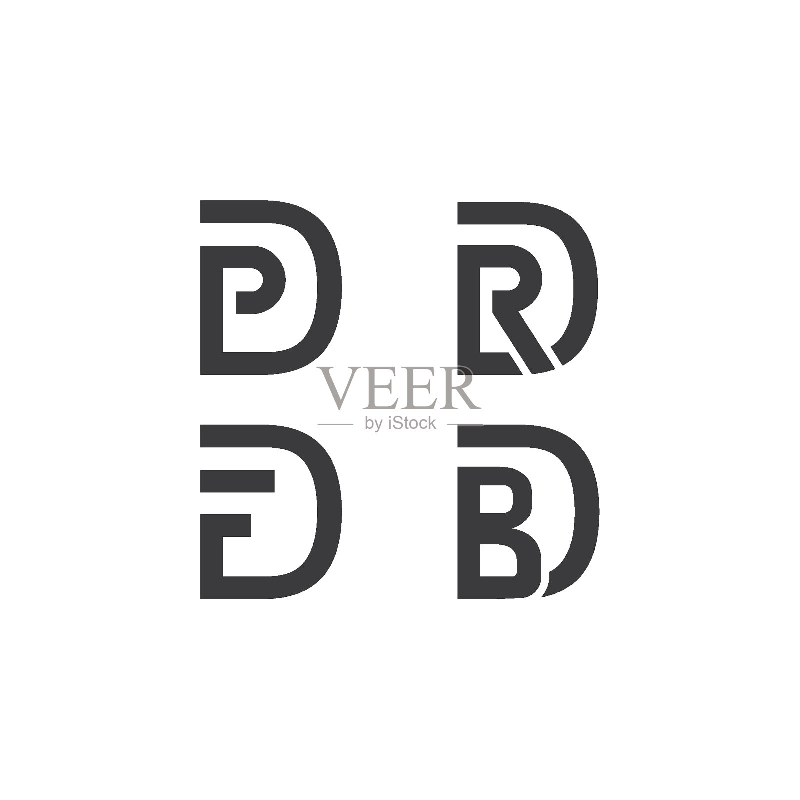 字母PD、RD、FD、BD矢量标志图标插图插画图片素材