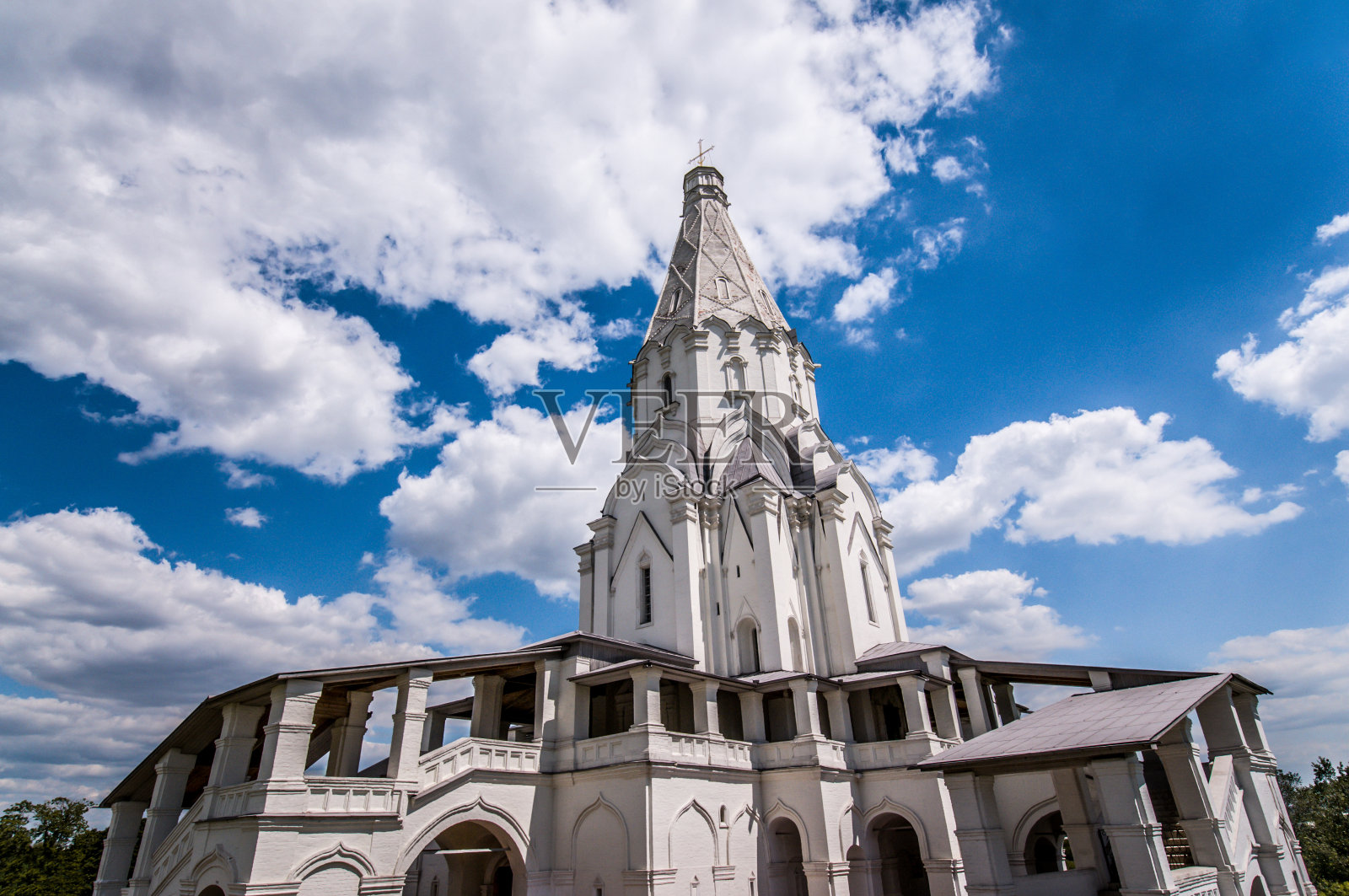 宏伟的阿森松教堂在莫斯科，俄罗斯照片摄影图片