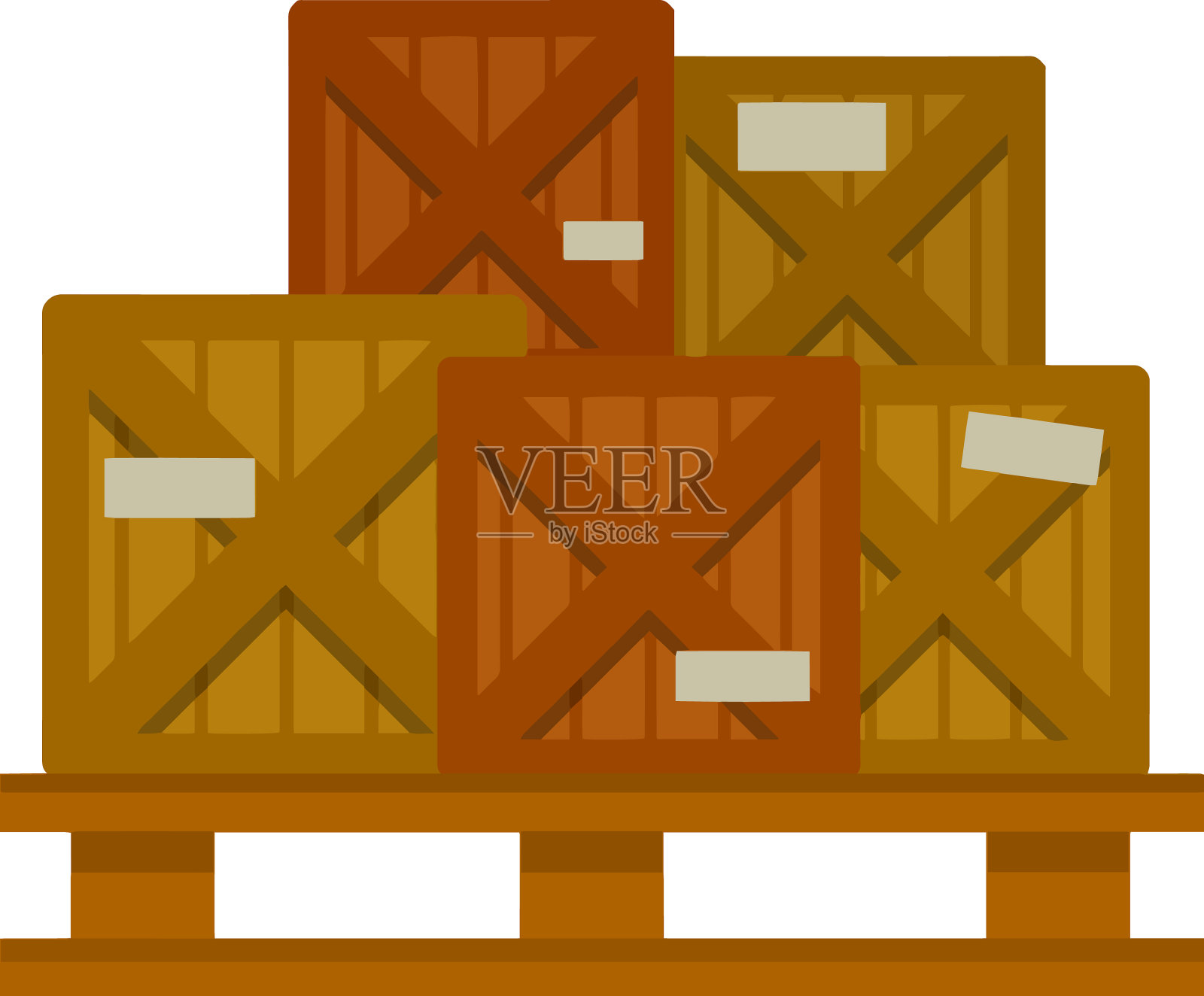 包装在木托盘捆盒设计元素图片