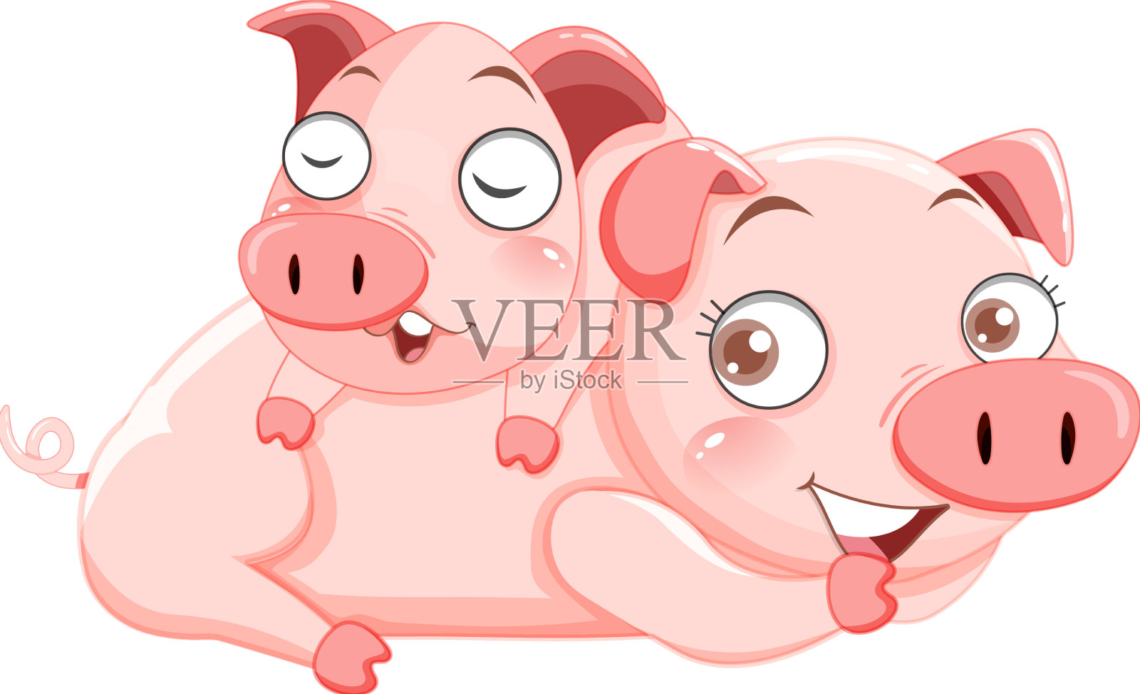 小猪睡在猪妈妈身上设计元素图片