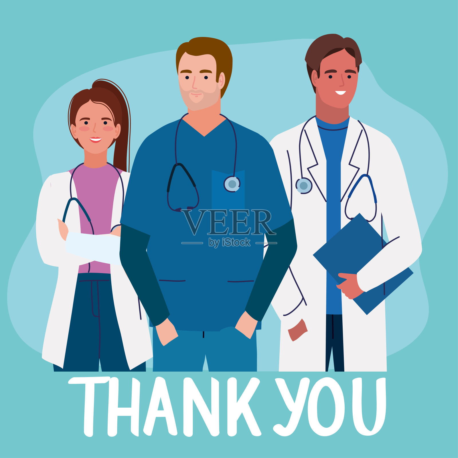 谢谢医生卡插画图片素材