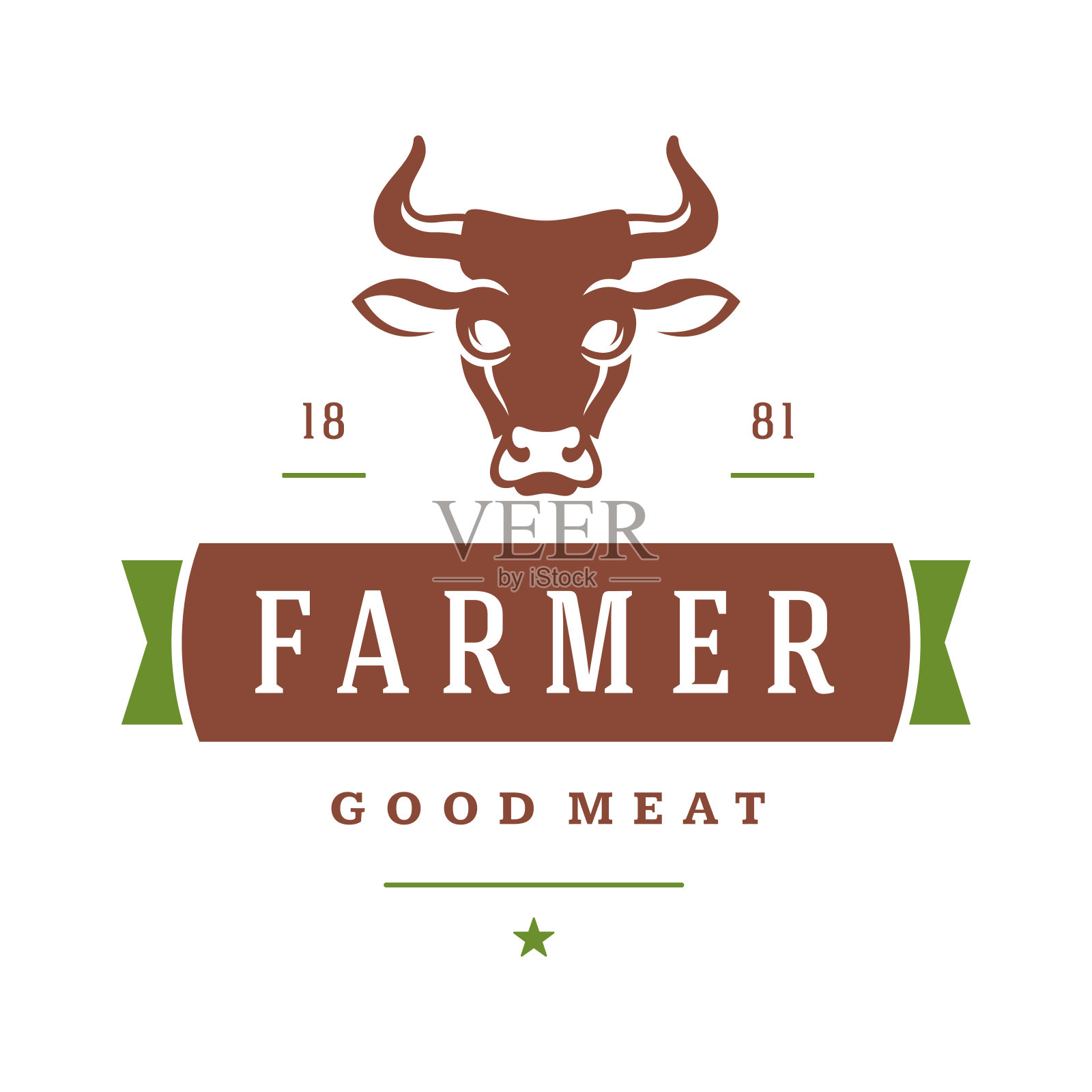 农贸市场标志模板矢量插图。农民标志或徽章设计。插画图片素材