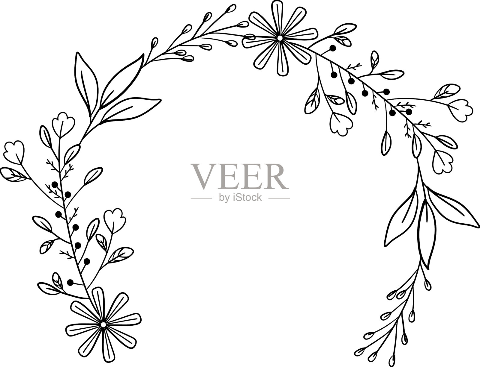 花圆框设计元素图片