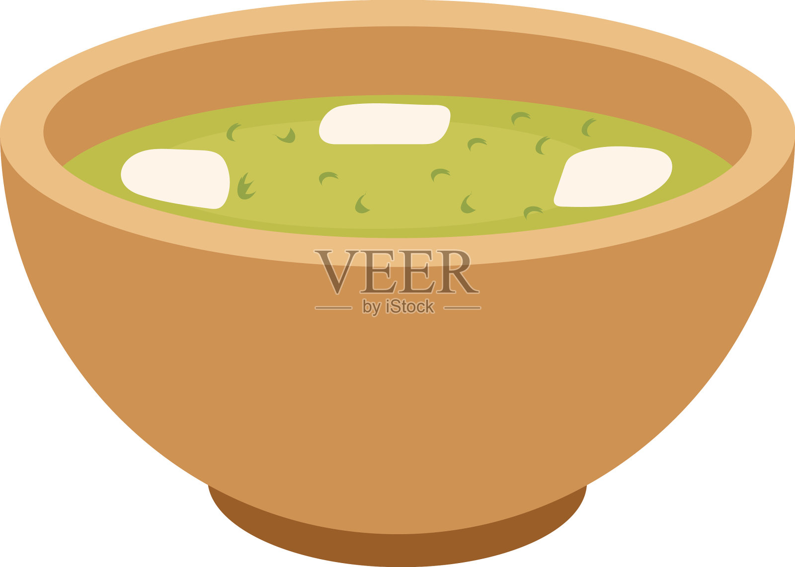 碗里的绿汤设计元素图片