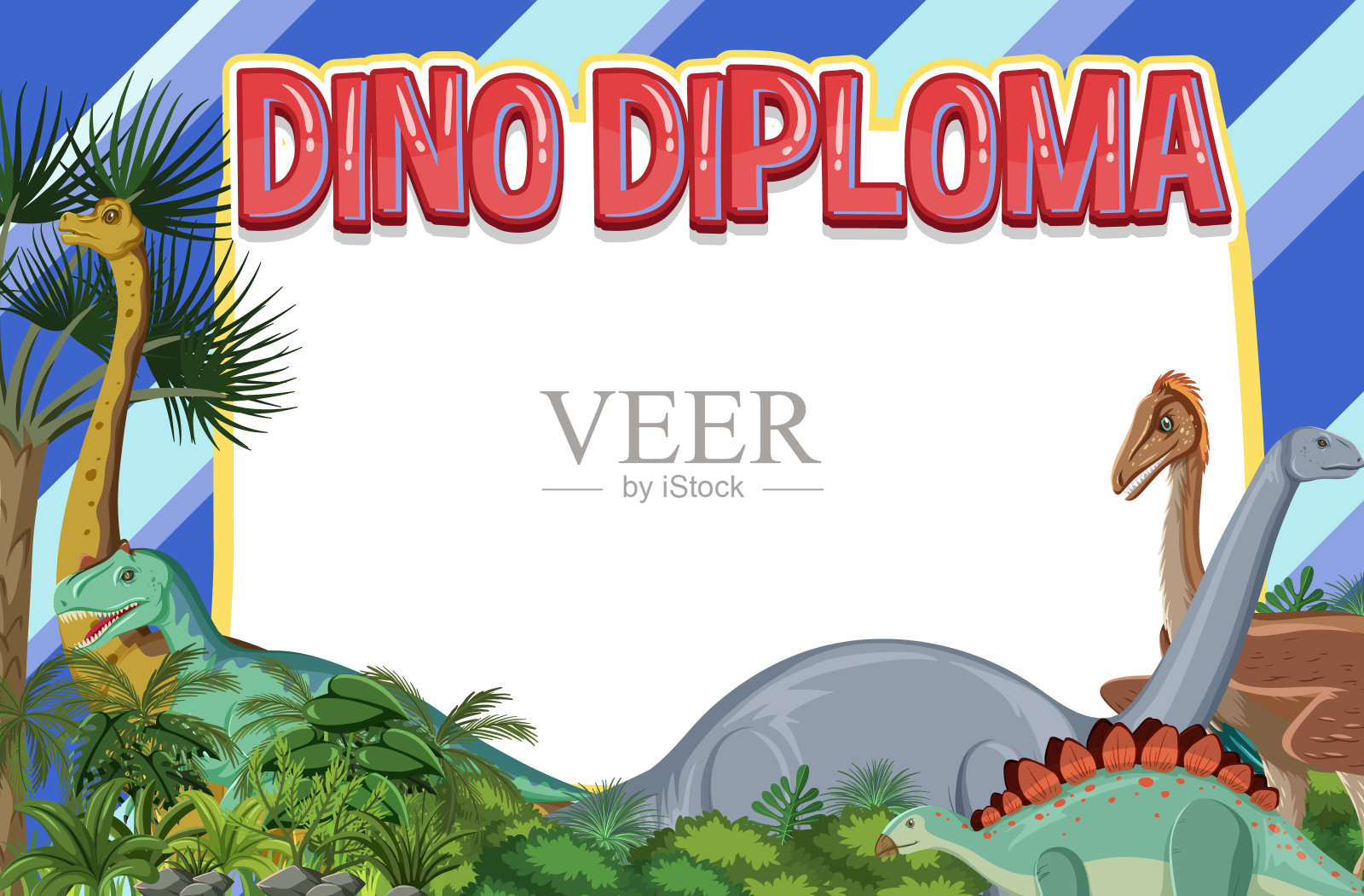 横幅模板与恐龙主题插画图片素材