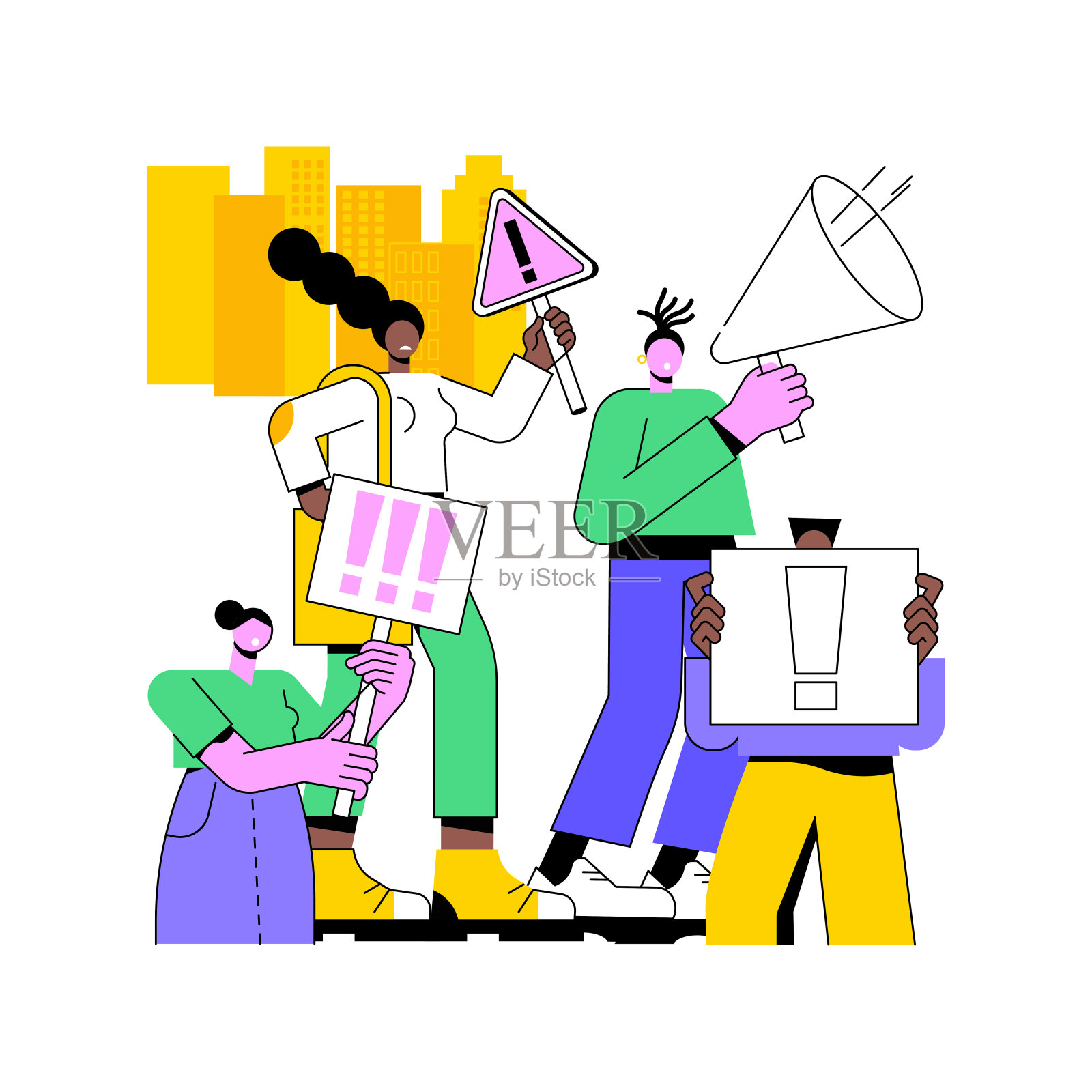 社会运动抽象概念矢量插图。插画图片素材