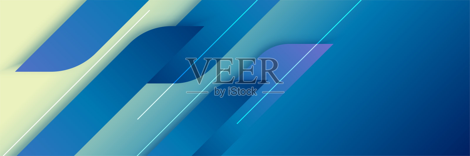 现代梯度形状绿色蓝色抽象旗帜设计背景插画图片素材