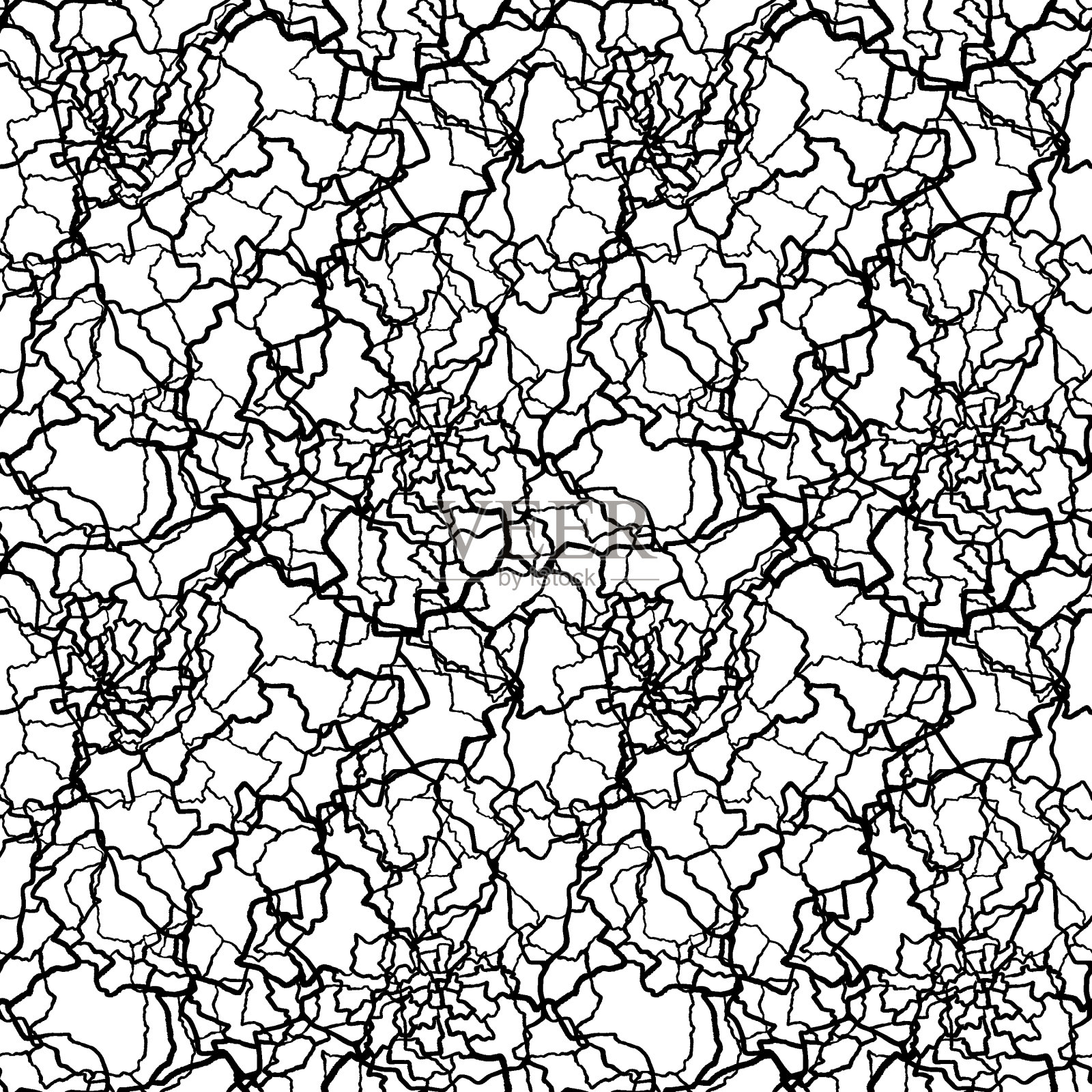 Kintsugi艺术的无缝模式碎片和不同的碎片碎片细线插画图片素材