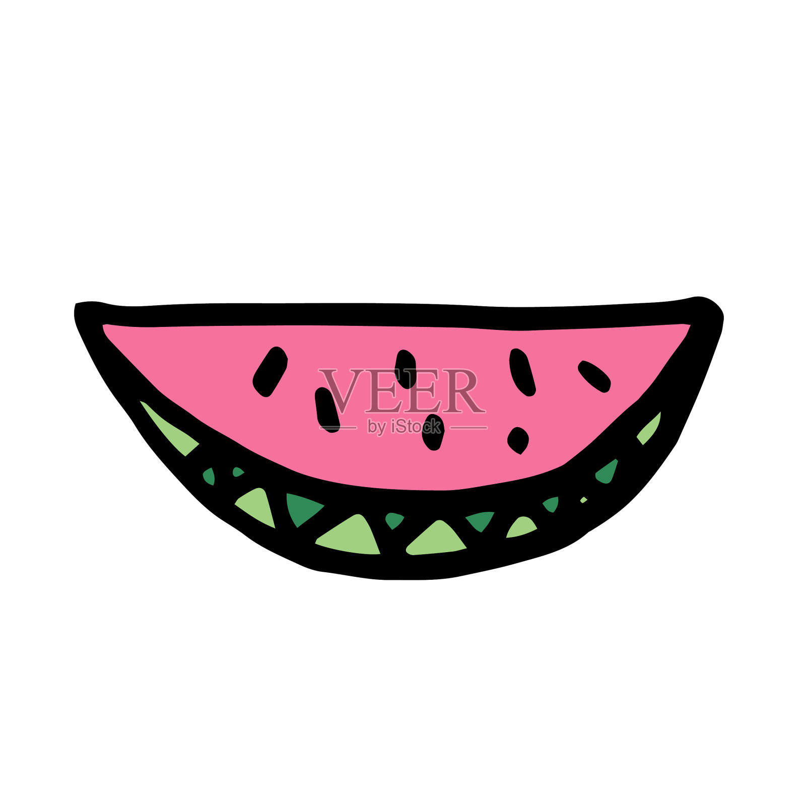 彩色西瓜片简单设计元素图片