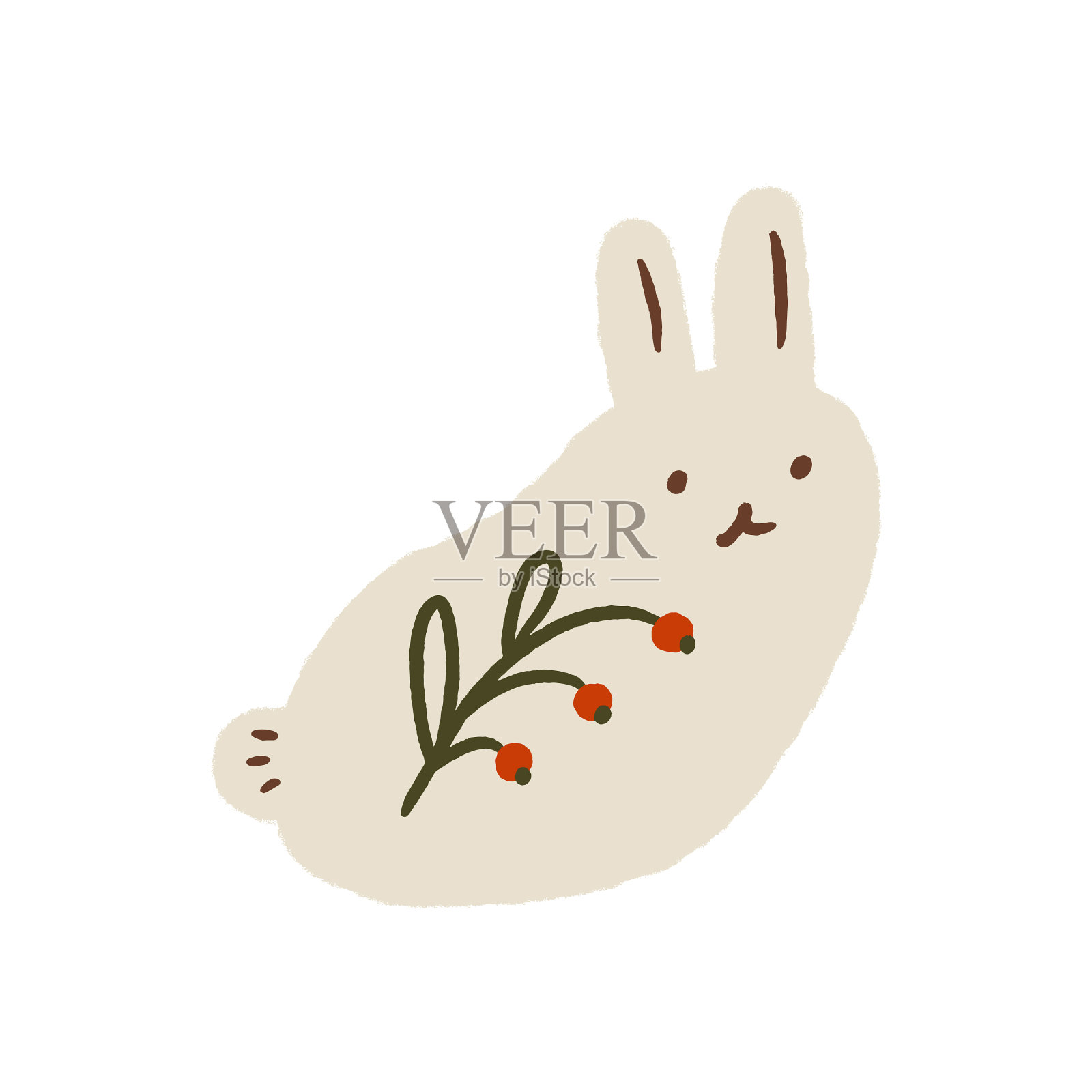 卡通小女孩兔小复活节可爱设计元素图片