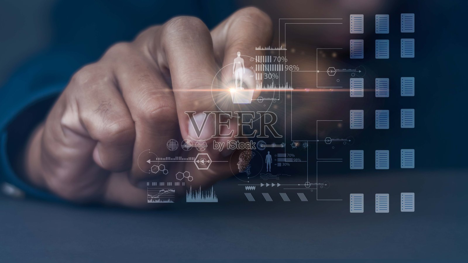 人工智能(AI)和具有质量体系的组织发展，以推动组织走向未来的成功。照片摄影图片