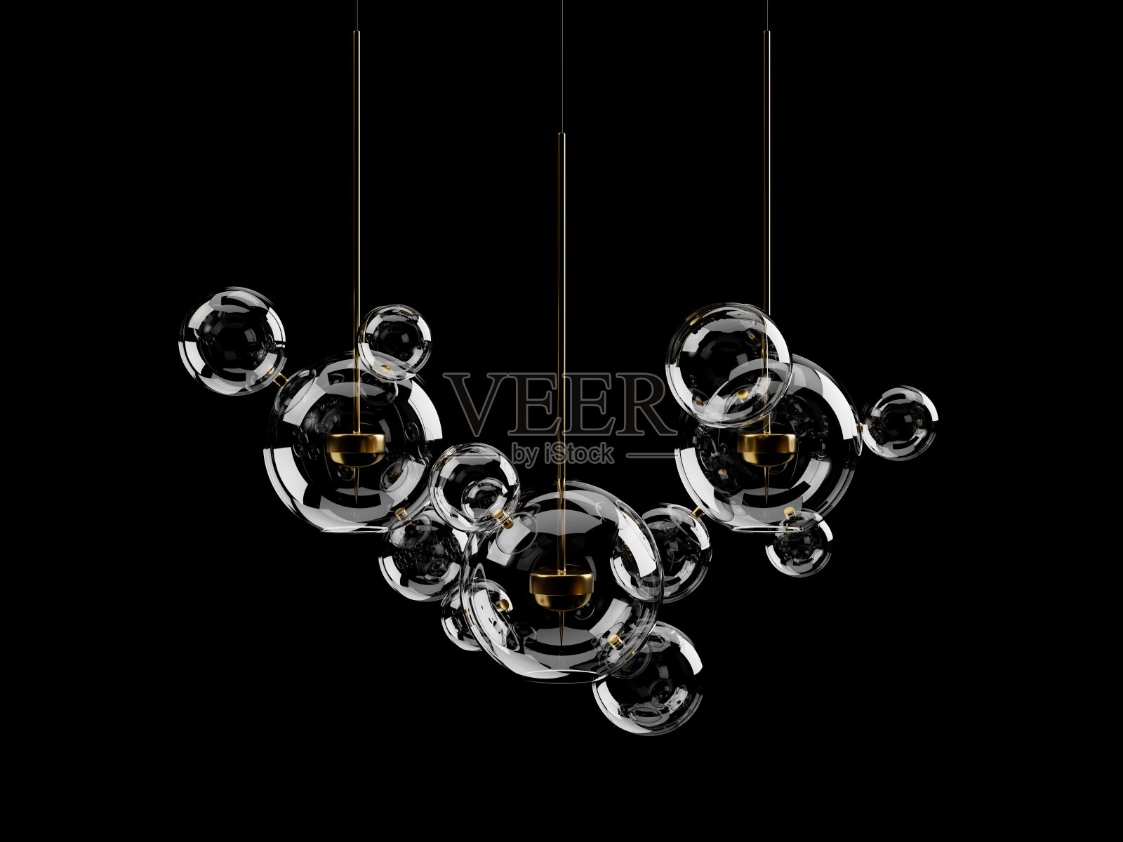 现代吊灯孤立在黑色上照片摄影图片