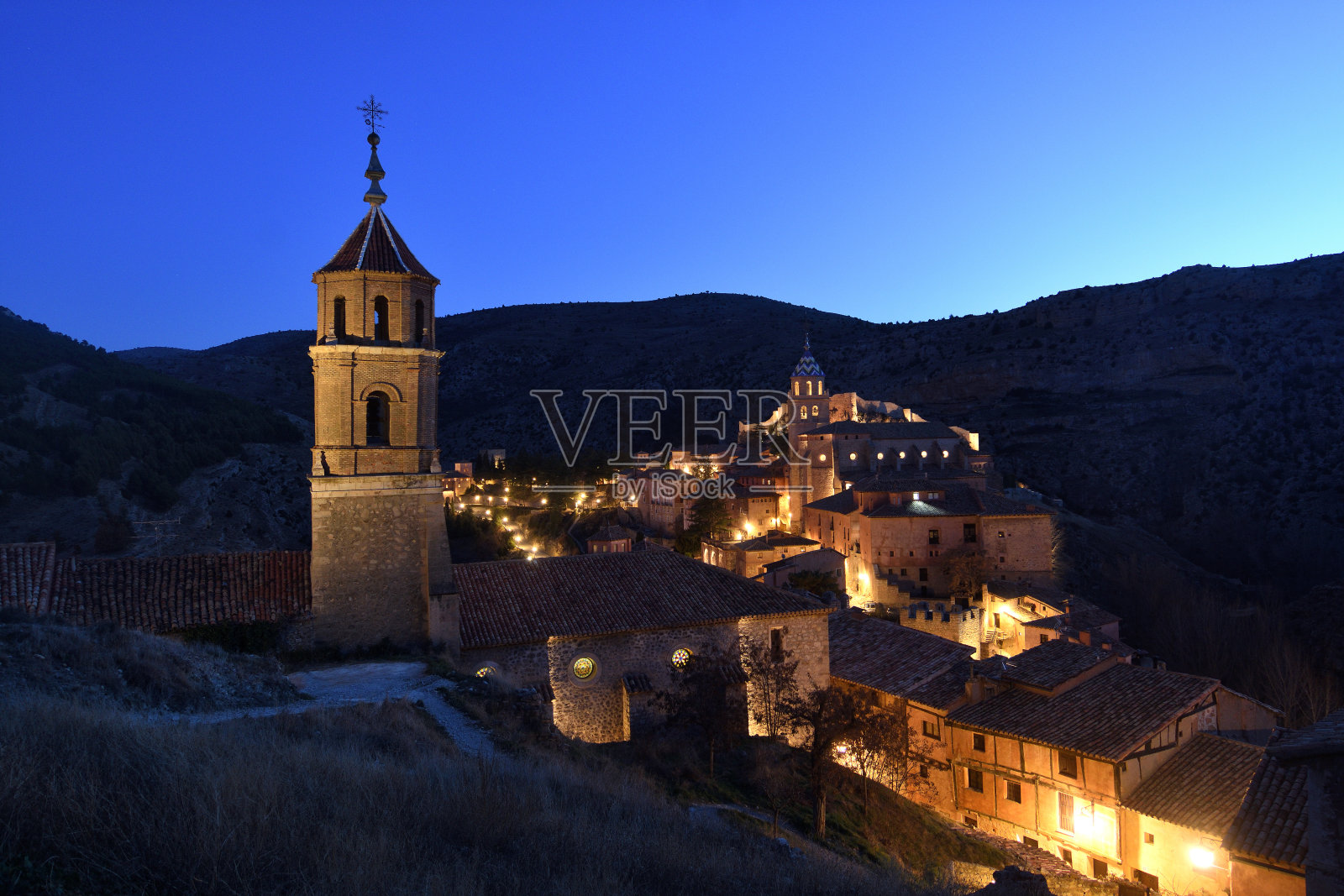 阿尔巴拉辛，特鲁埃尔省，阿拉贡，西班牙照片摄影图片