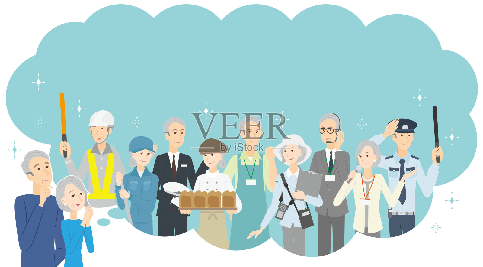 高级专业人士开始考虑退休后的工作插画图片素材