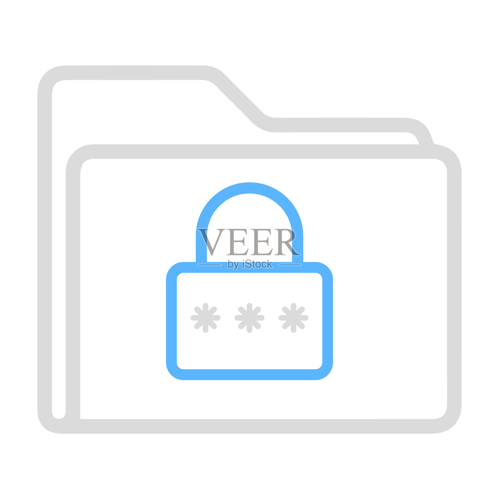 私有，文件夹，安全图标插画图片素材