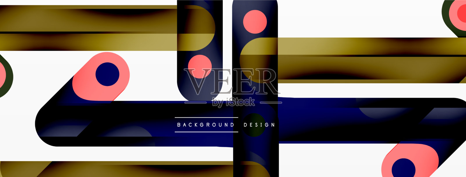 彩色动态条纹构成线条插画图片素材