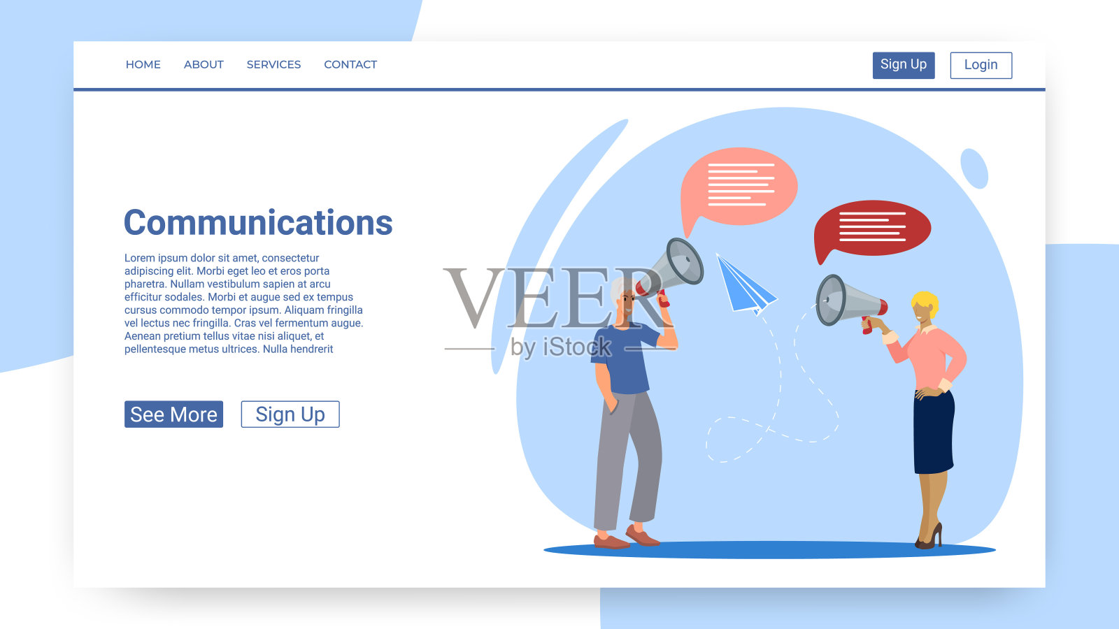 通信插画图片素材