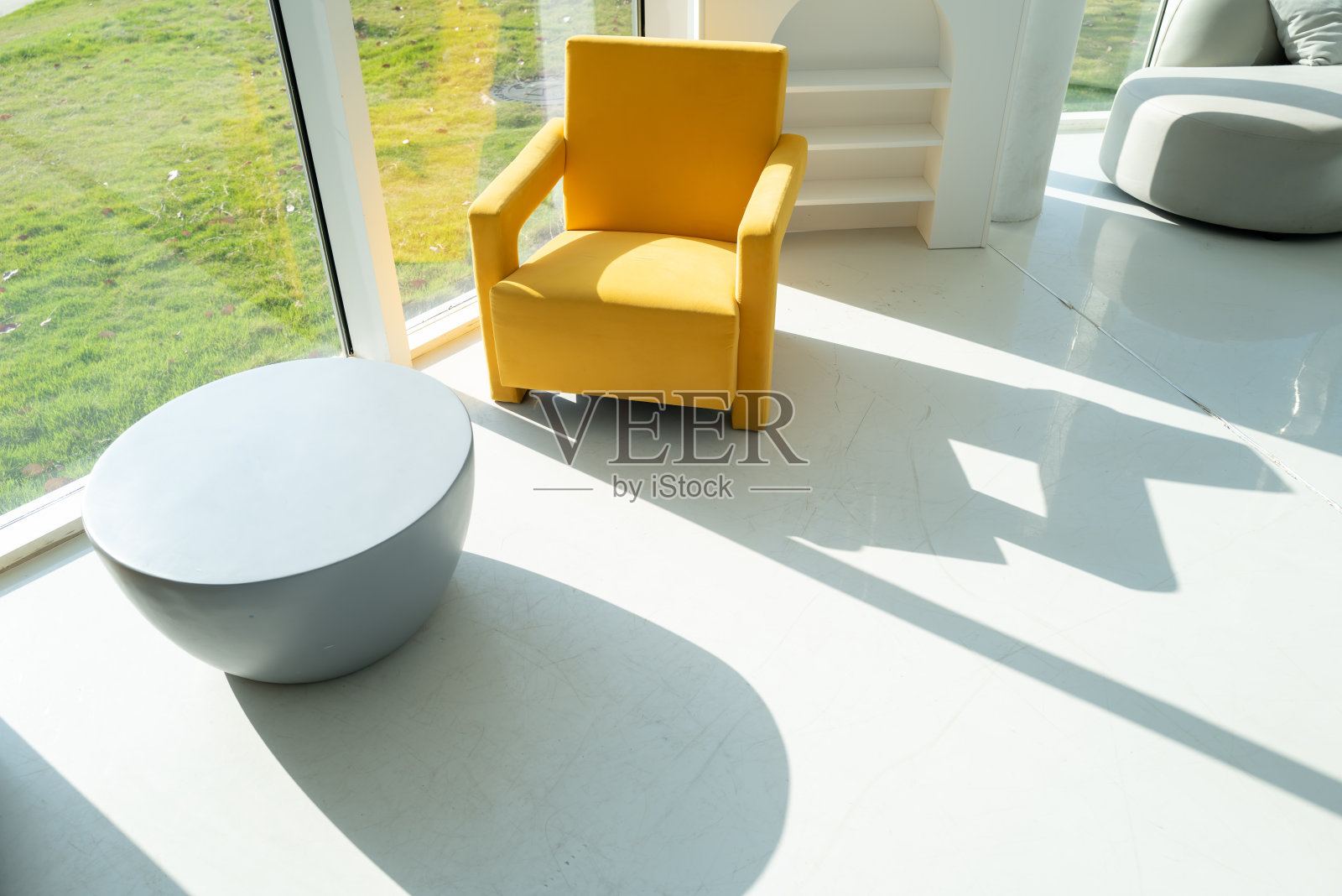 黄色单沙发照片摄影图片