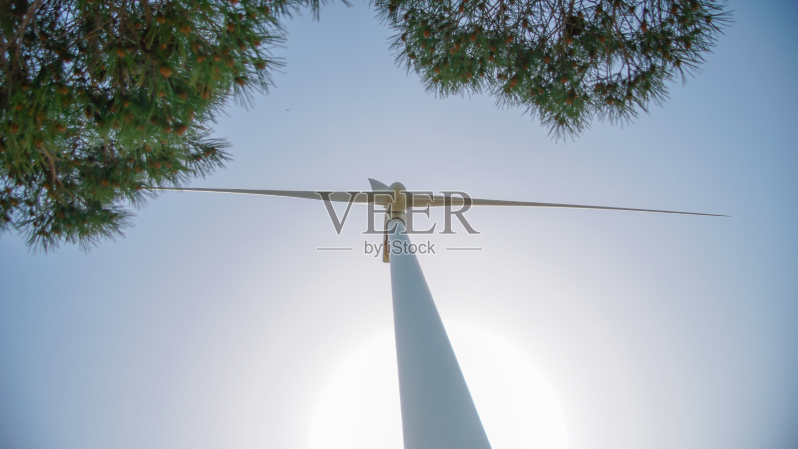 利用风力发电的空中发电机——绿色和清洁能源的概念照片摄影图片