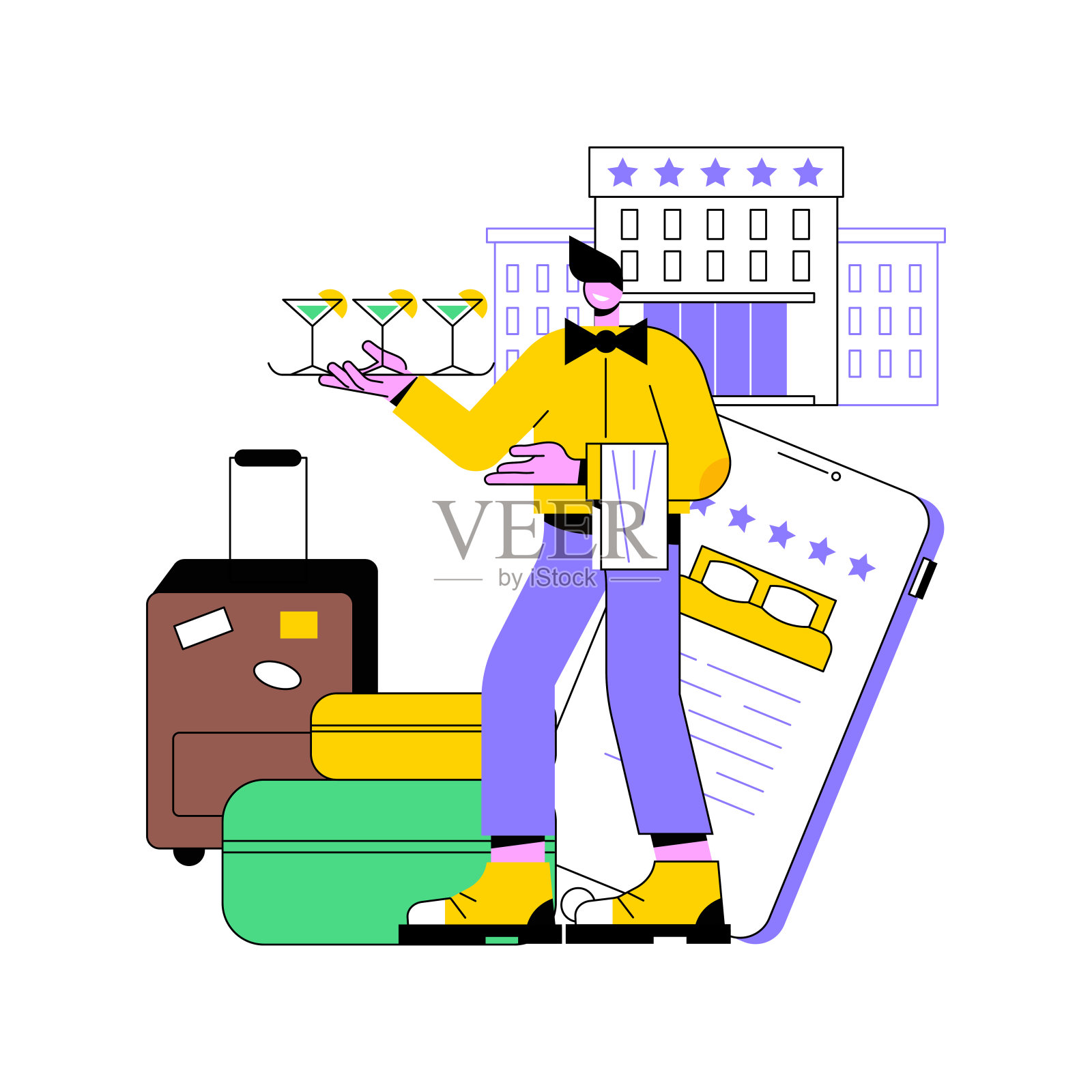 生活方式酒店抽象概念矢量插图。插画图片素材