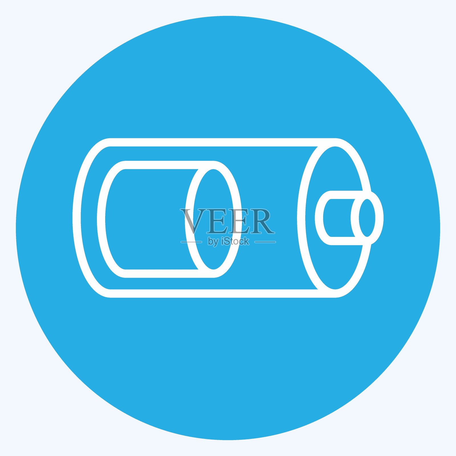 电池图标一半。适合Web界面符号。蓝眼睛的风格。简单的设计可编辑。设计模板向量。简单的符号说明插画图片素材