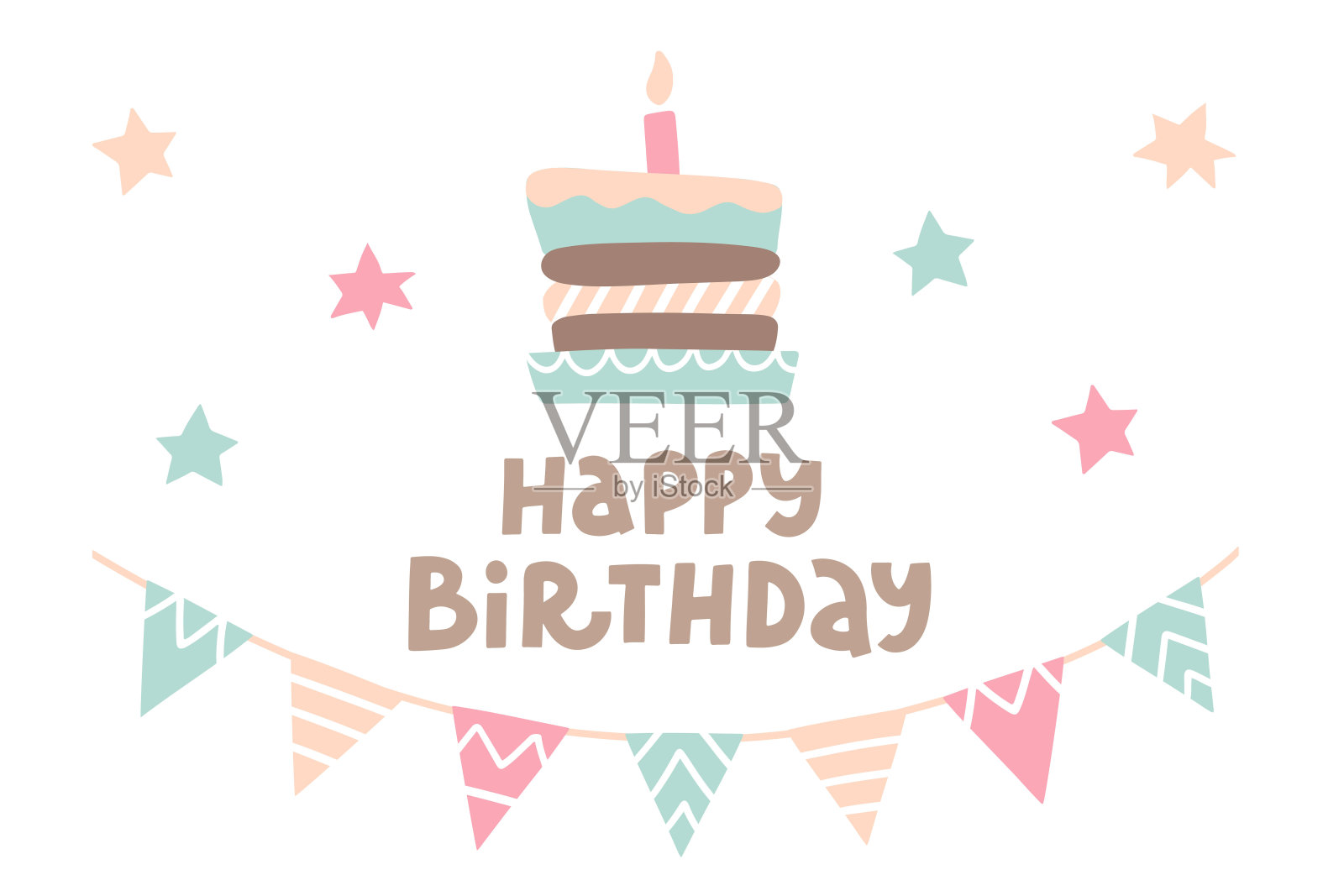 生日快乐卡片设计插画图片素材