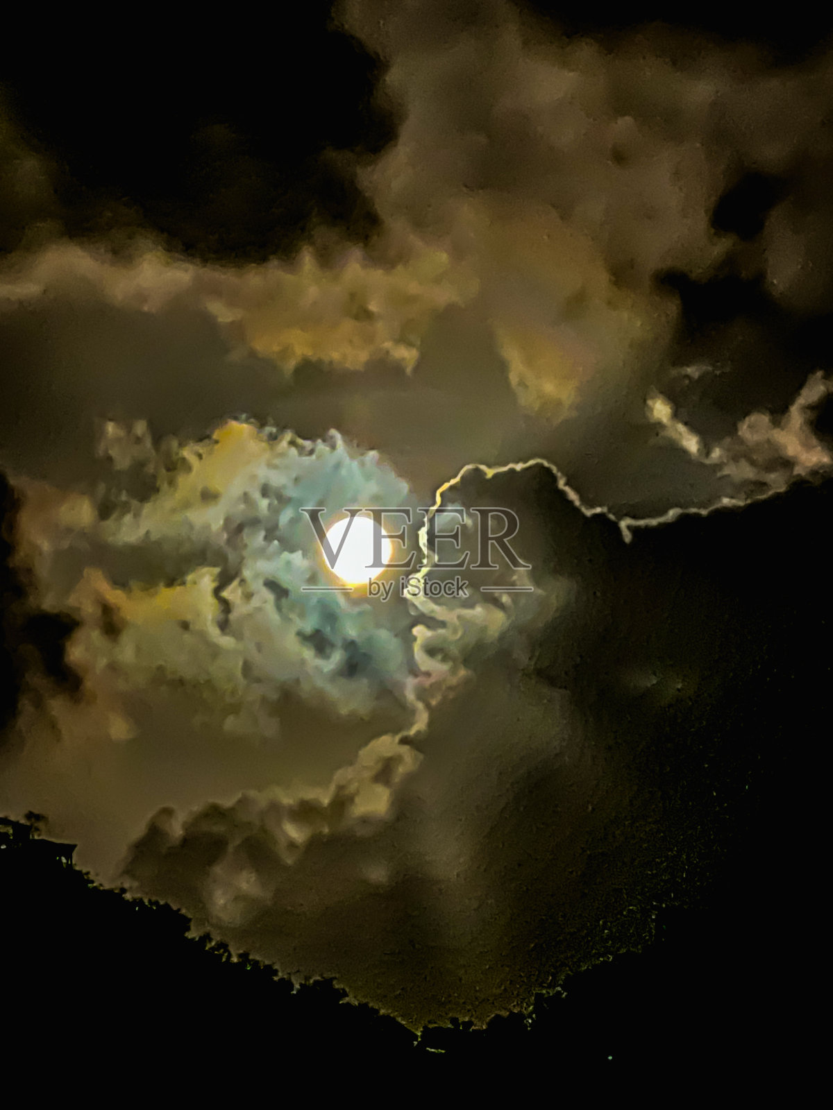 加勒比海的月亮照片摄影图片