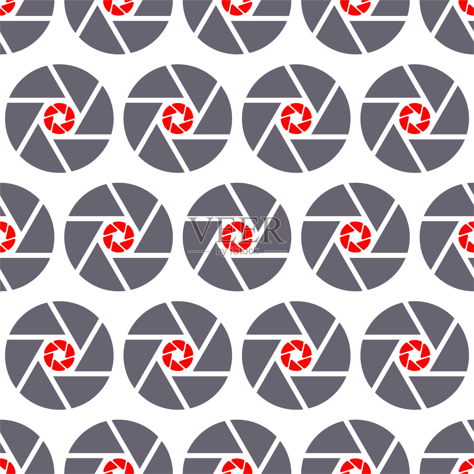 简单的摄影光圈图标数码相机平面插图。照片和图片快门标志和符号孤立在白色背景上。向量无缝模式图标素材