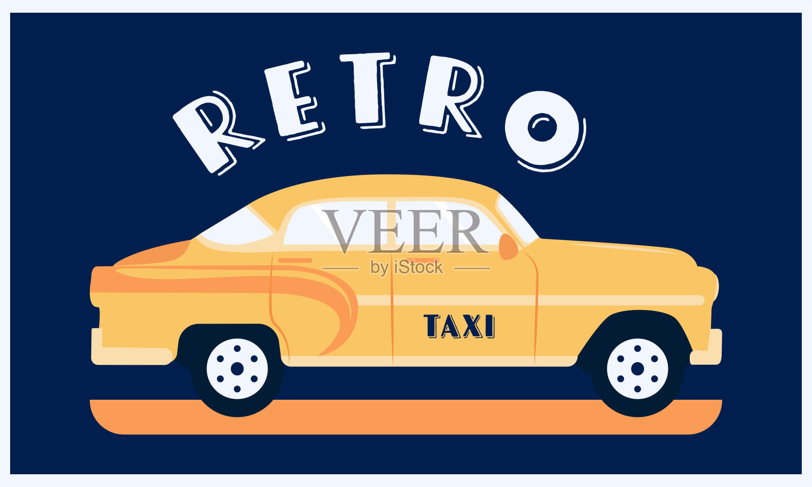 复古的士插图插画图片素材