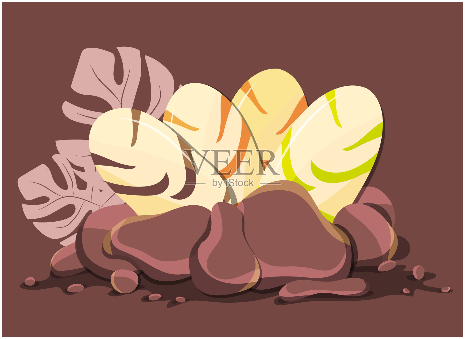 不同种类的恐龙蛋插画图片素材