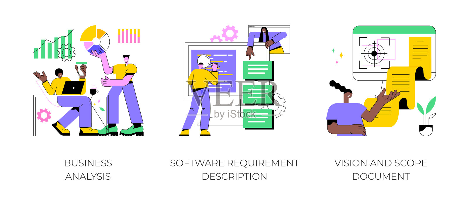 项目开发规范抽象概念矢量插图。插画图片素材