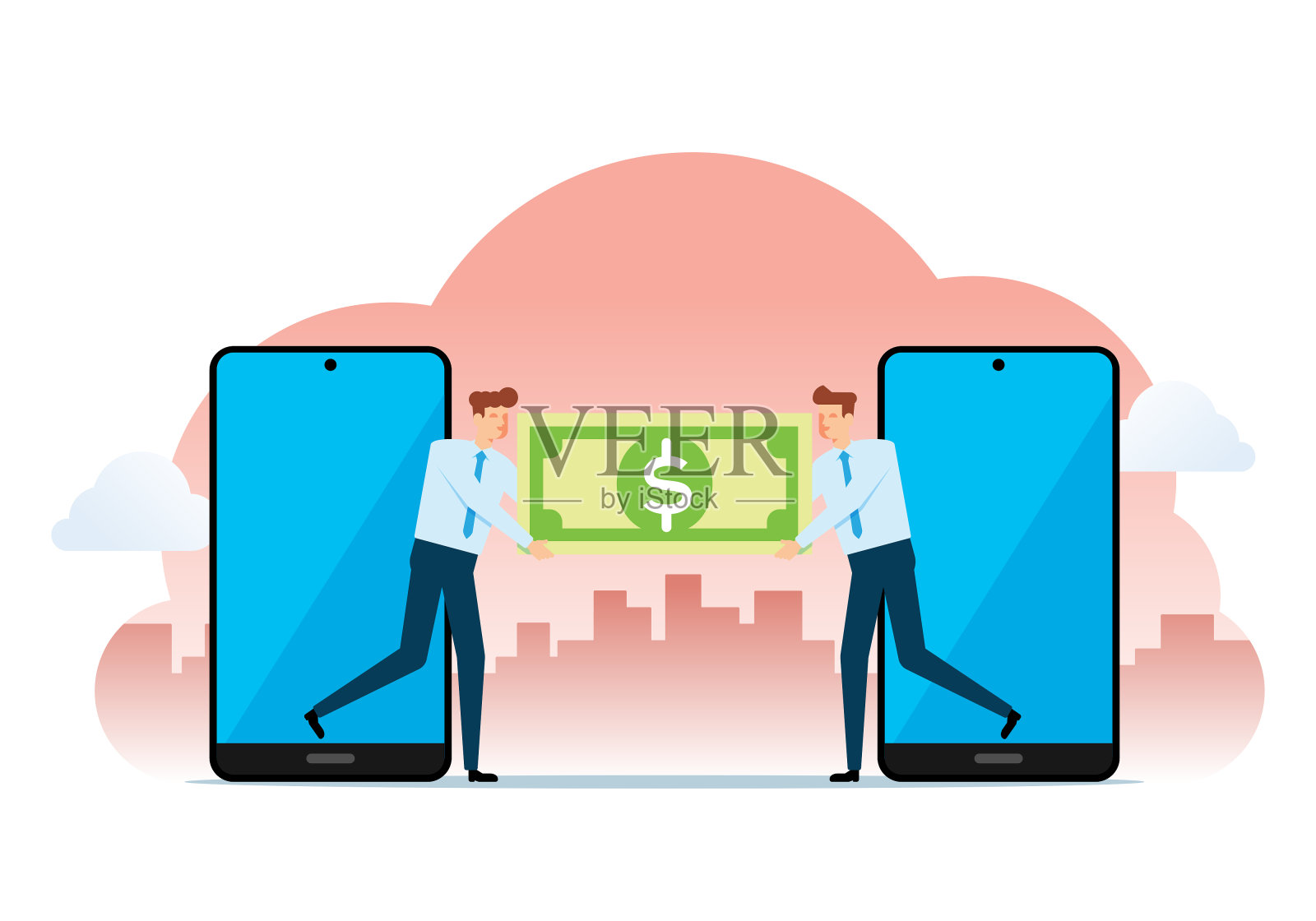 转账插画图片素材