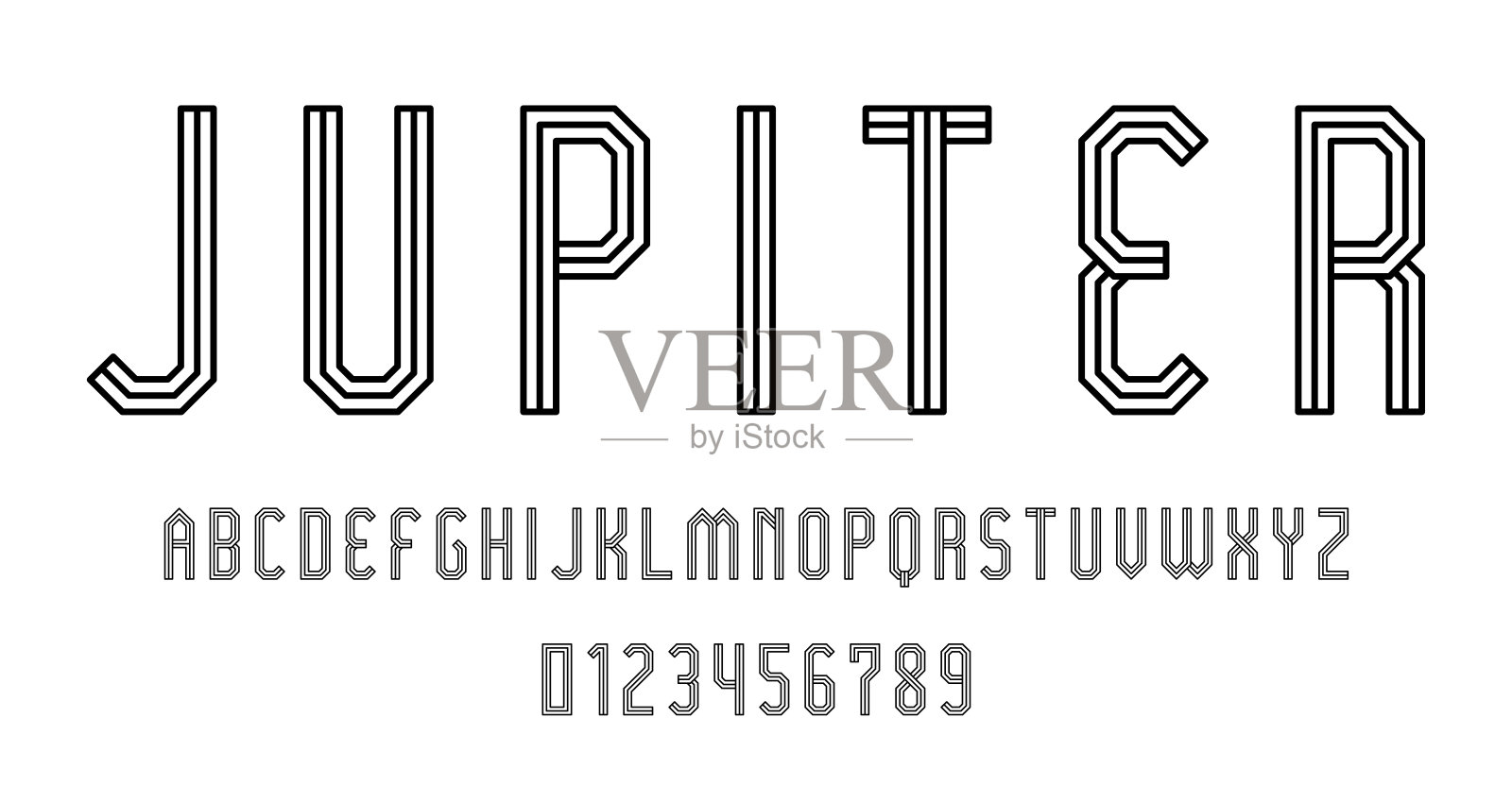 一组字母、字体、字母和数字插画图片素材