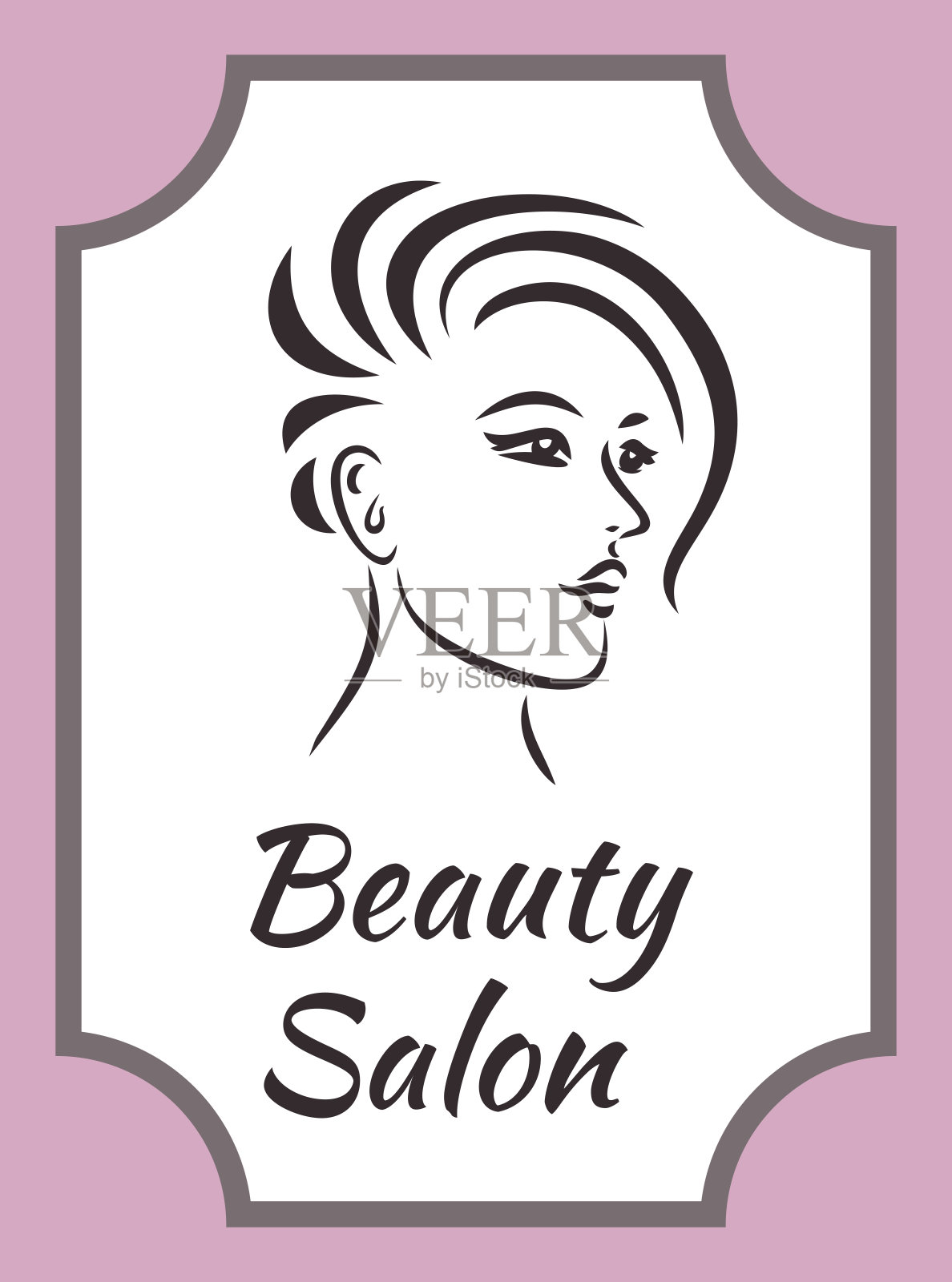 美容院的概念。标志设计。插画图片素材