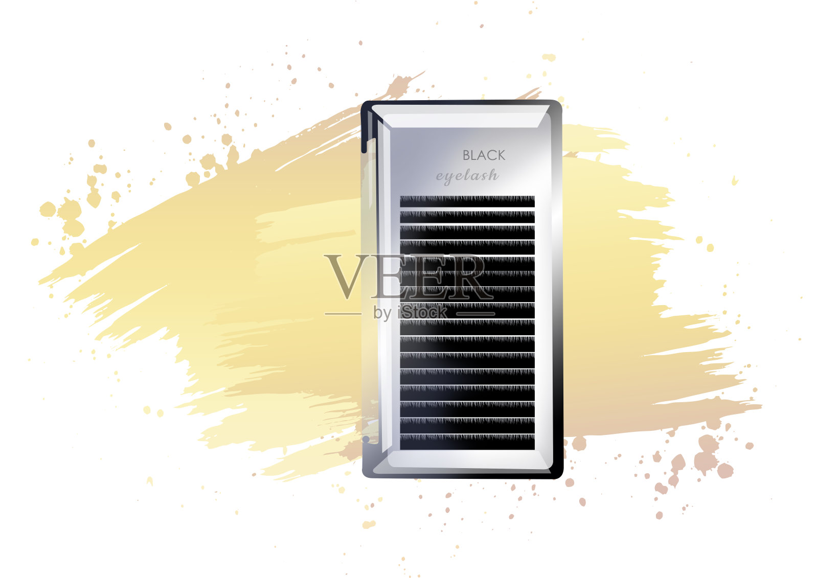 美模型。假睫毛。三维渲染插画图片素材