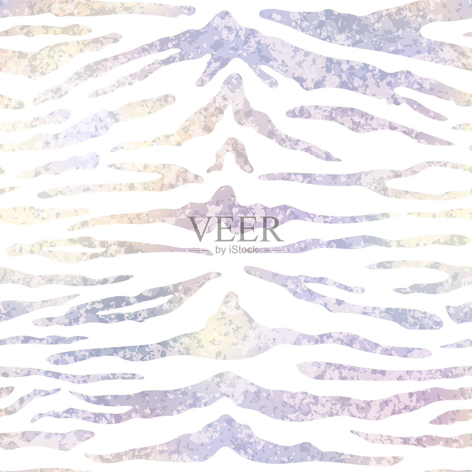 雪虎无缝图案，银色背景。向量白色黄金野生动物的皮肤纹理，闪亮的箔条纹在白色的背景。抽象丛林豪华打印，safari壁纸插画图片素材