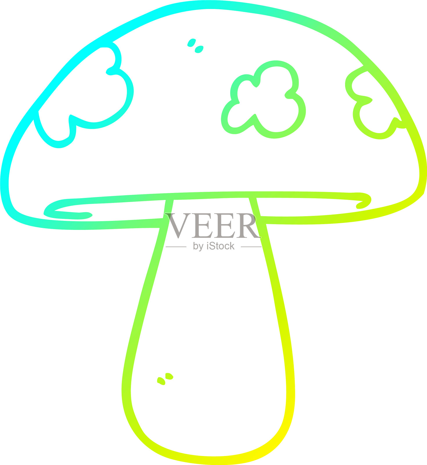 冷梯度线画卡通蘑菇设计元素图片