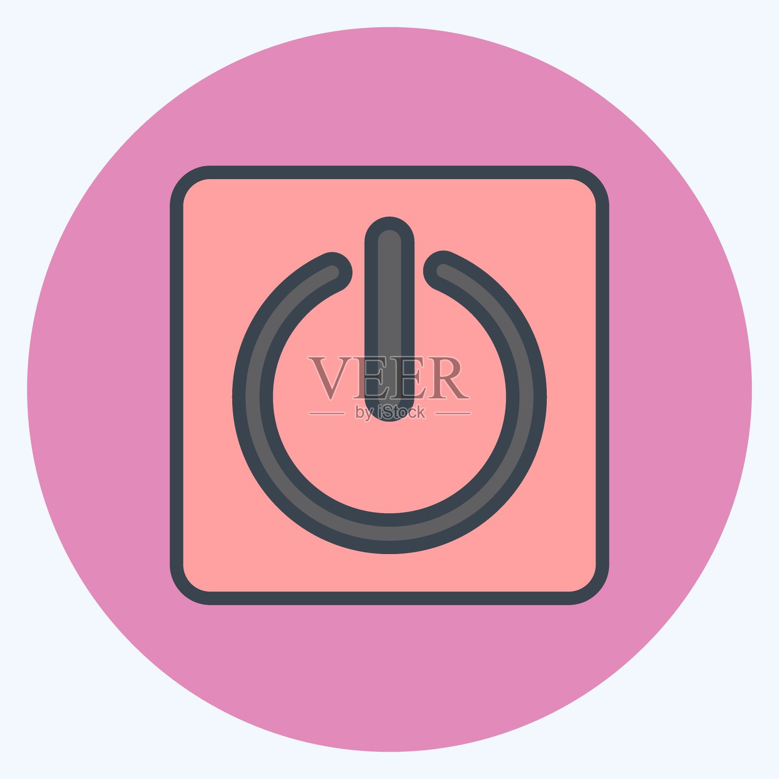 图标电源按钮。适用于编程符号。颜色风格交配。简单的设计可编辑。设计模板向量。简单的符号说明插画图片素材