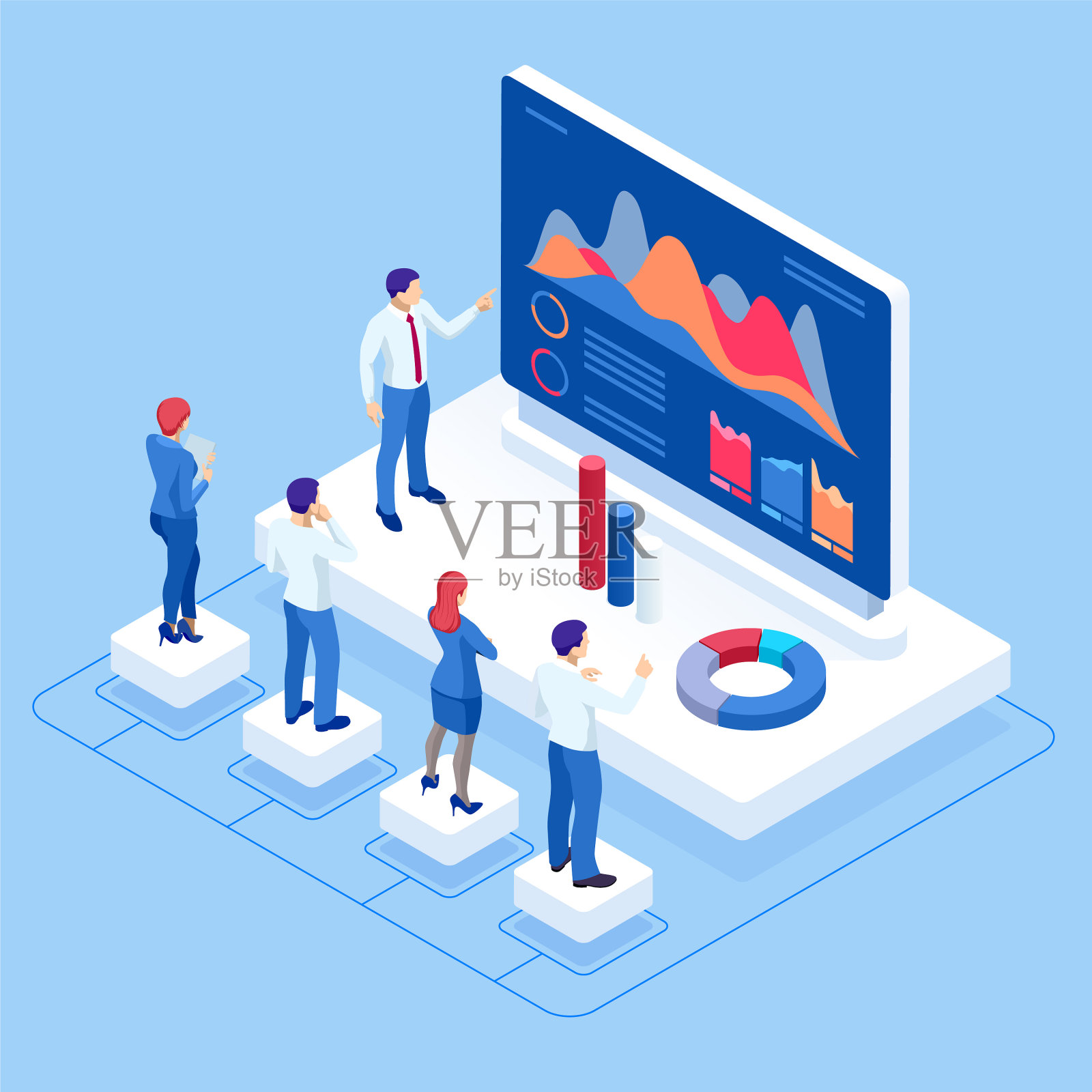 等距概念业务分析分析设计模板素材