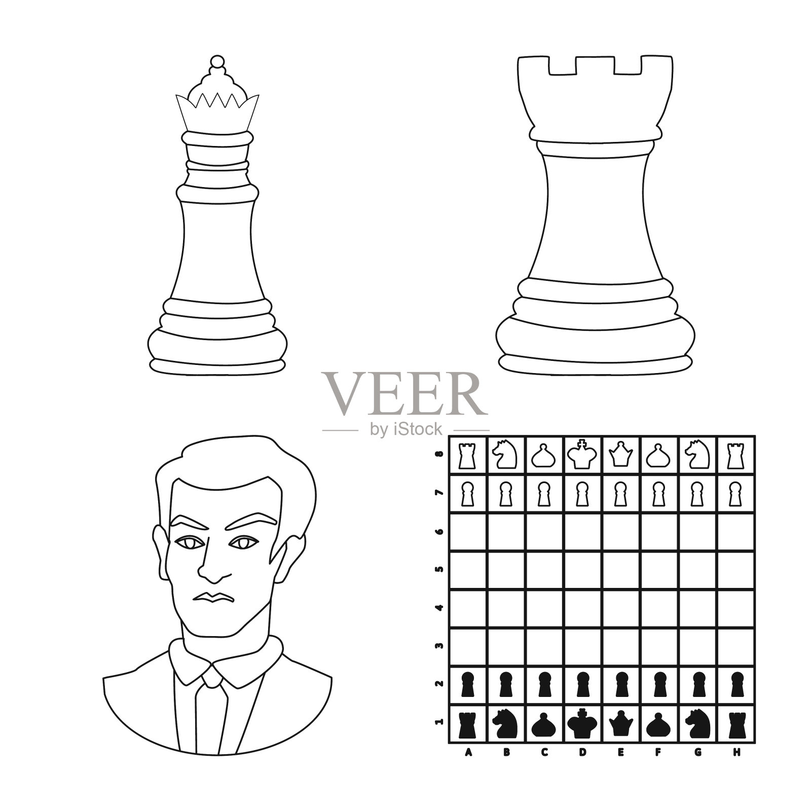 棋子和战略图标插画图片素材