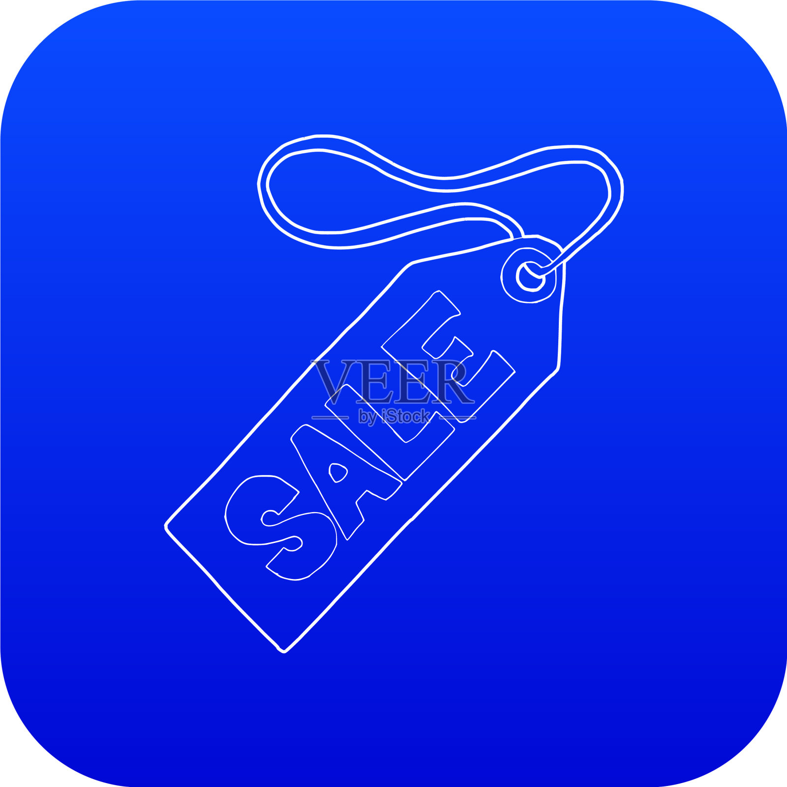 销售标签图标蓝色设计元素图片