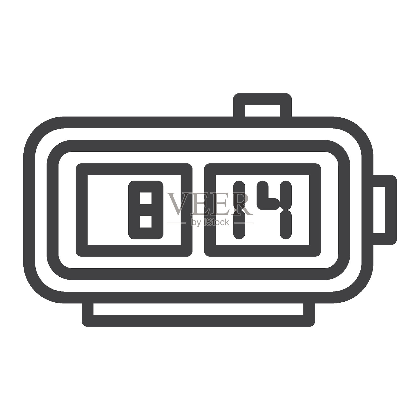 数字闹钟线图标插画图片素材