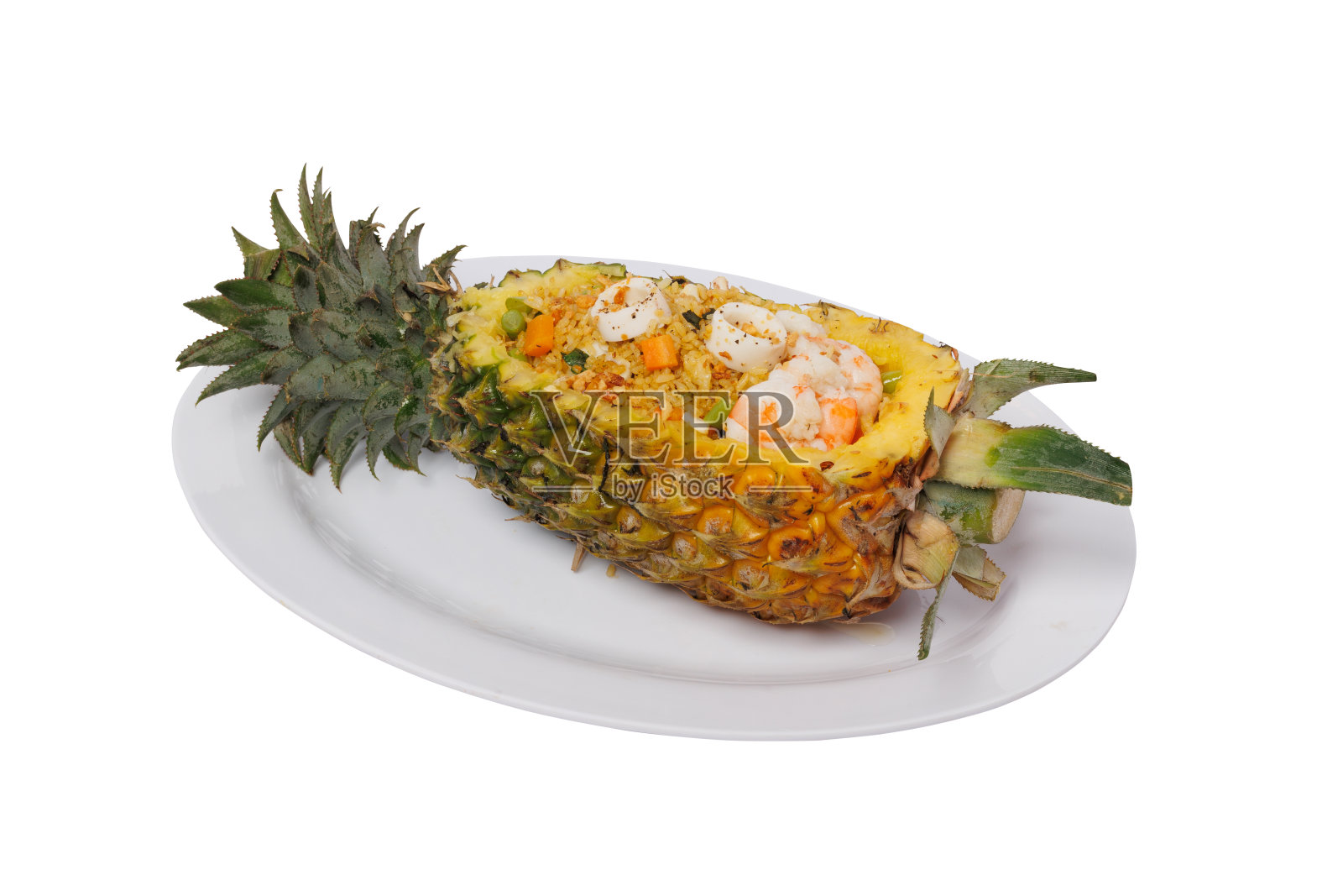 泰式海鲜炒饭，照片摄影图片