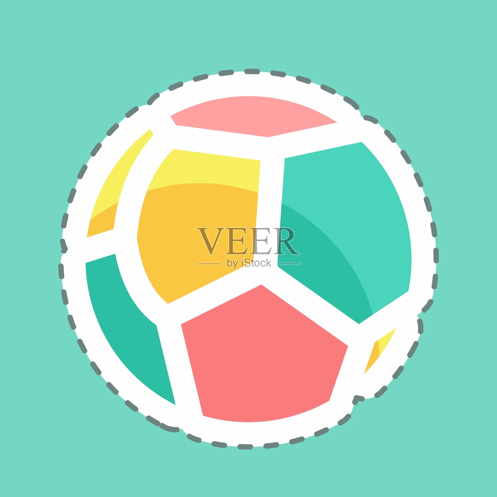 贴纸线切割球。适合婴儿的标志。简单的设计可编辑。设计模板向量。简单的符号说明插画图片素材