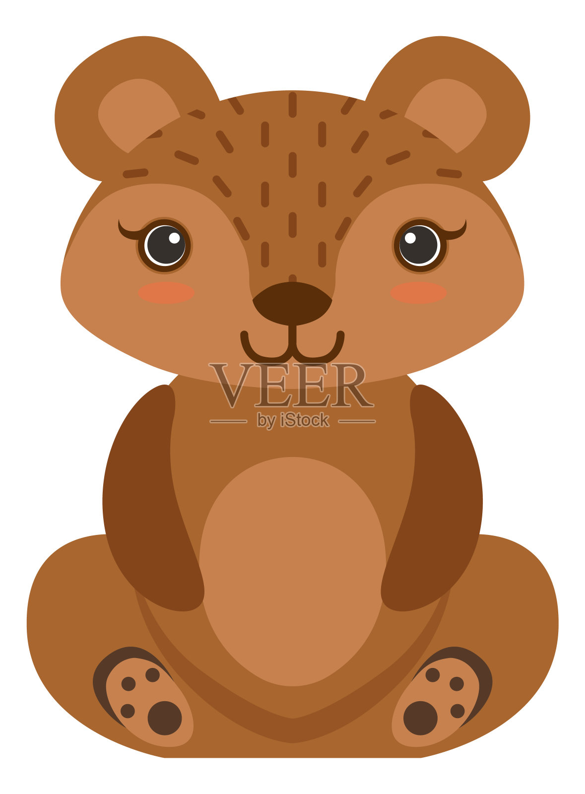 熊宝宝图标。可爱的森林动物角色插画图片素材