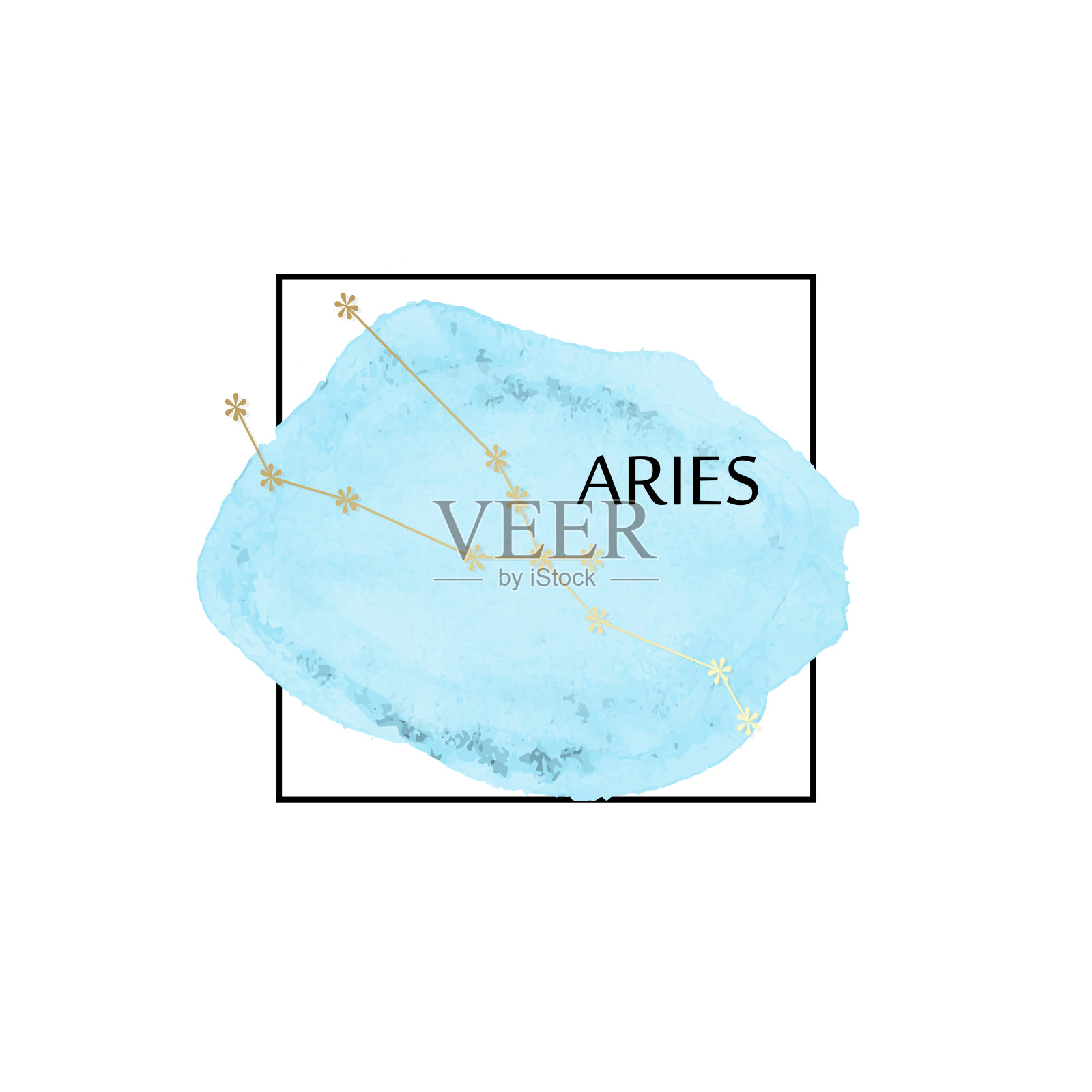 星座星座。白底星座线符号。插画图片素材