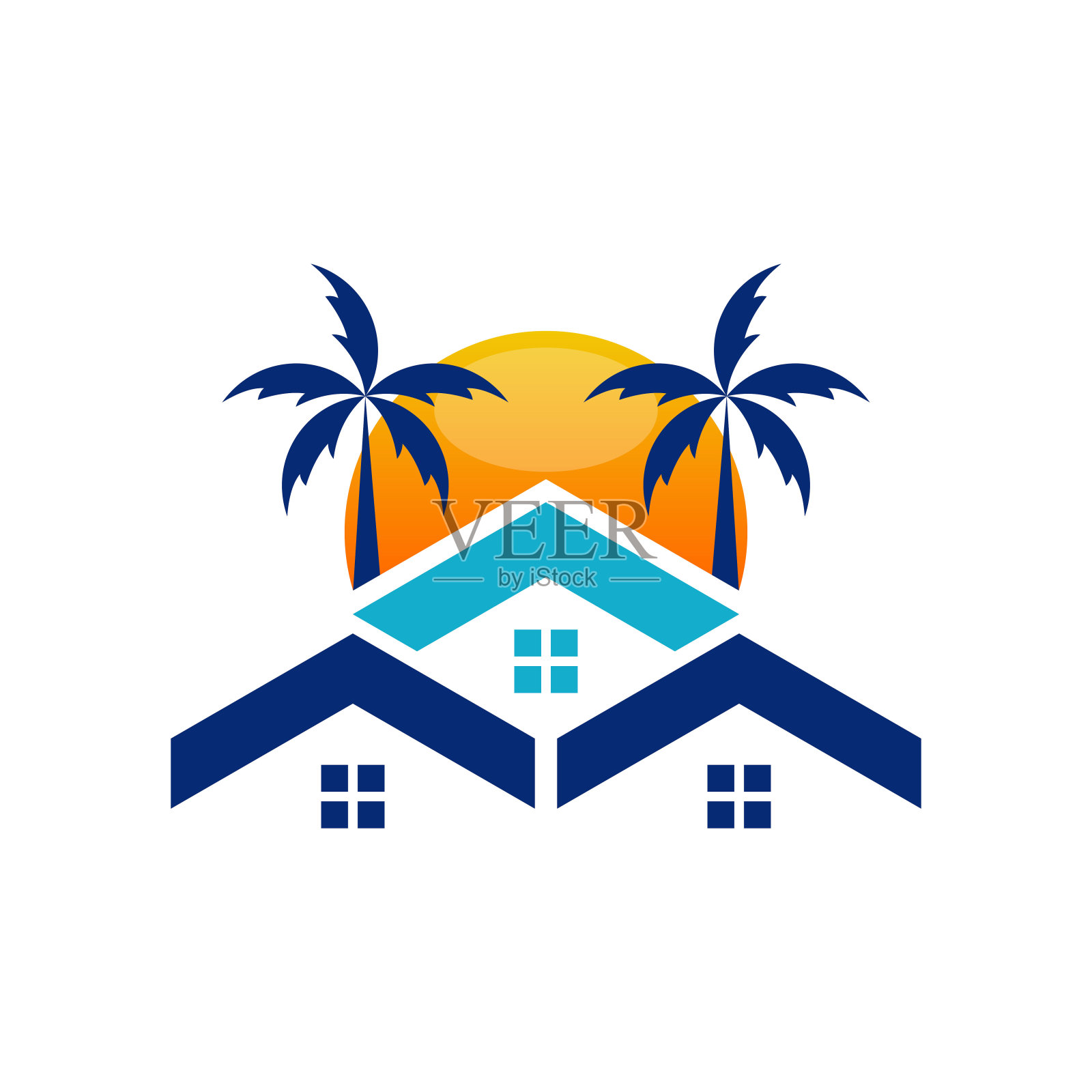 屋顶岛业务矢量设计设计元素图片