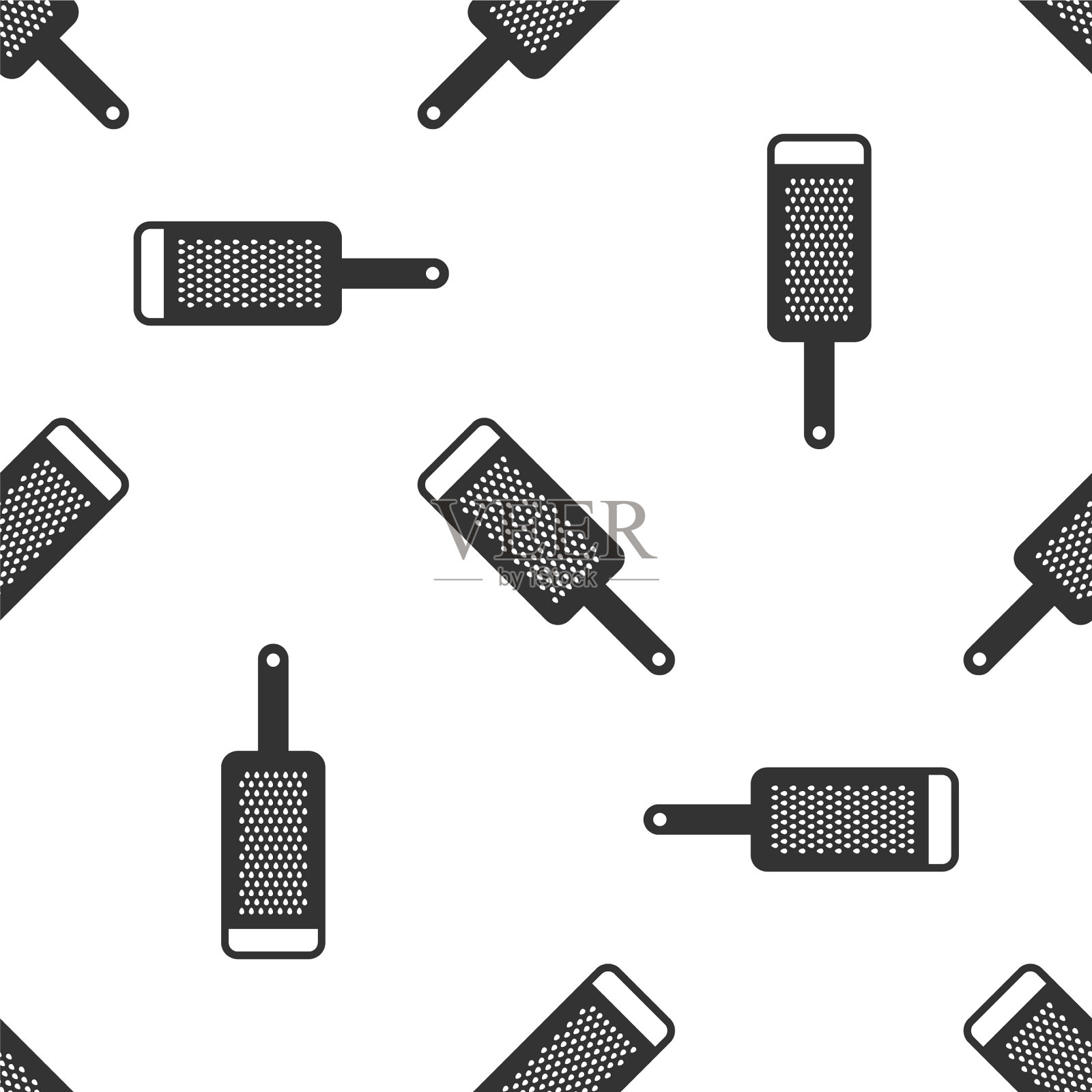 灰色刨丝器图标隔离无缝图案上插画图片素材