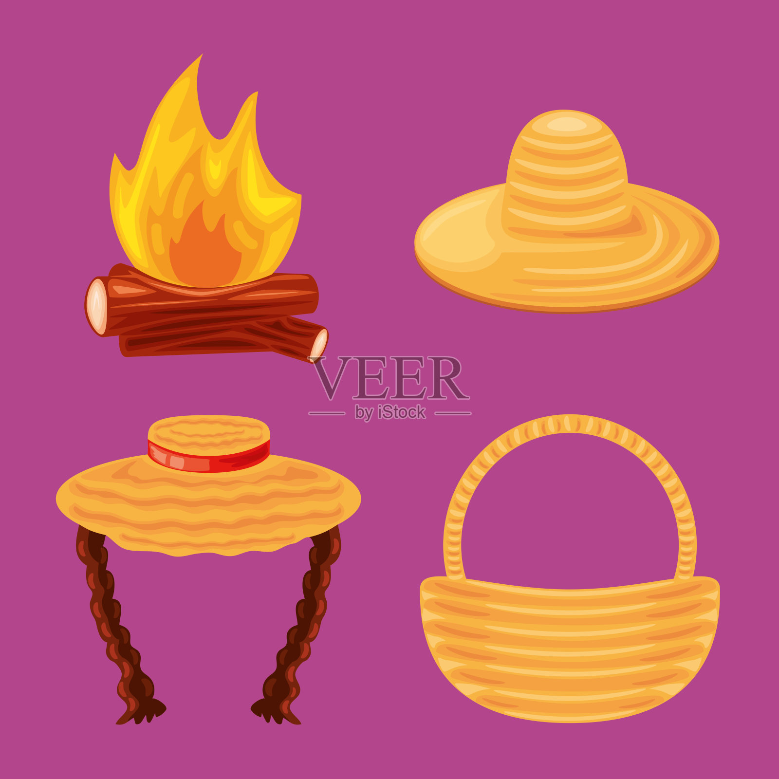 Junina平图标派对插画图片素材