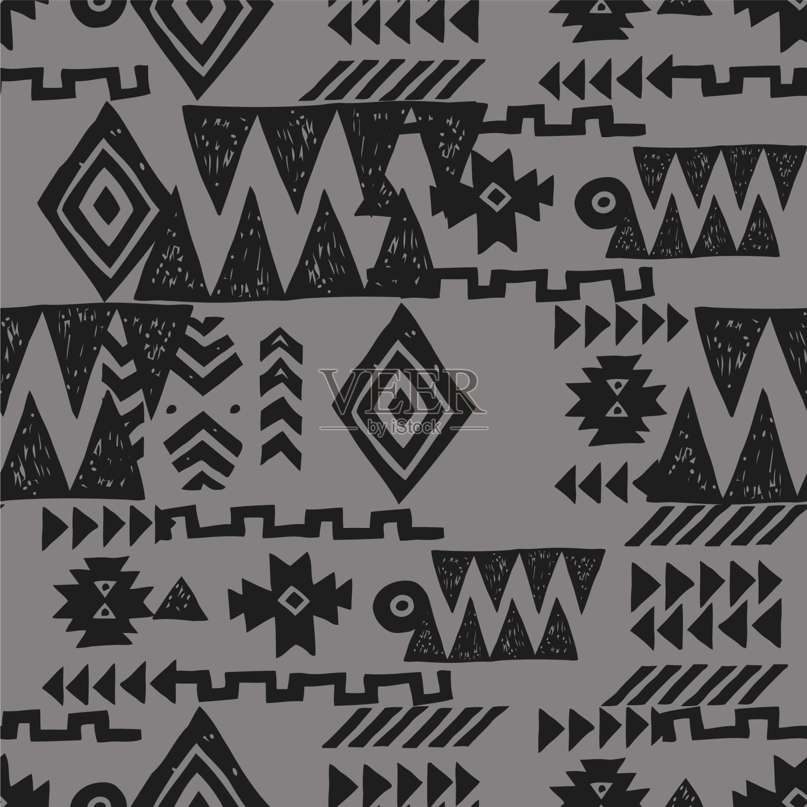 无缝的民族模式，抽象的部落插画图片素材